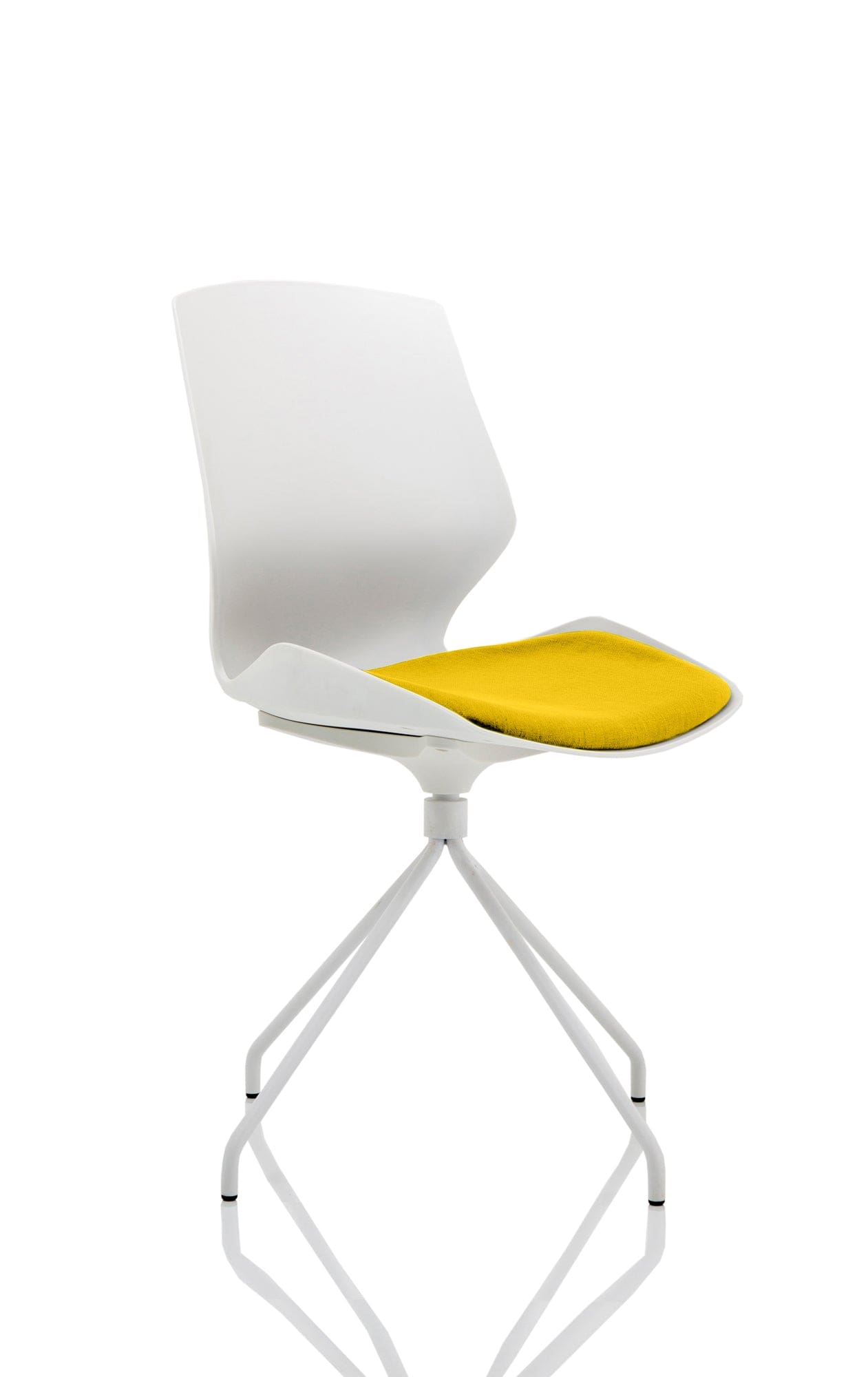 Florence Spindle White Frame Fabric Seat Visitor Chair - Image 13