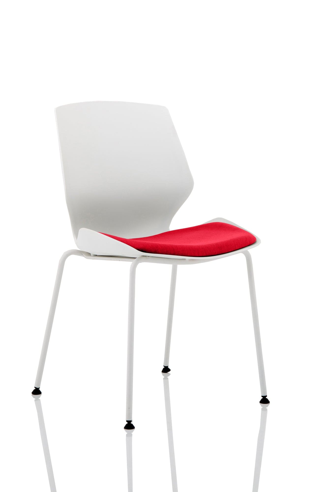 Florence White Frame Fabric Seat Visitor Chair - Image 2