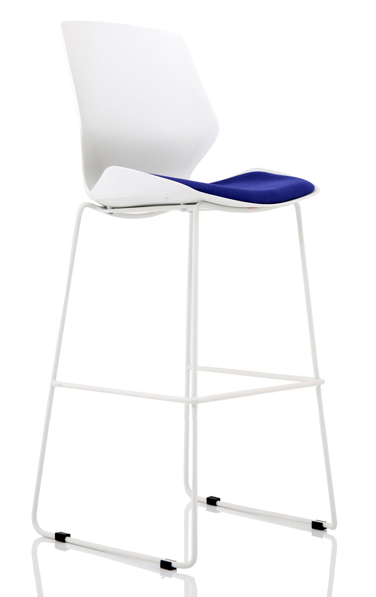 Florence White Frame Fabric Seat High Stool Chair - Image 16