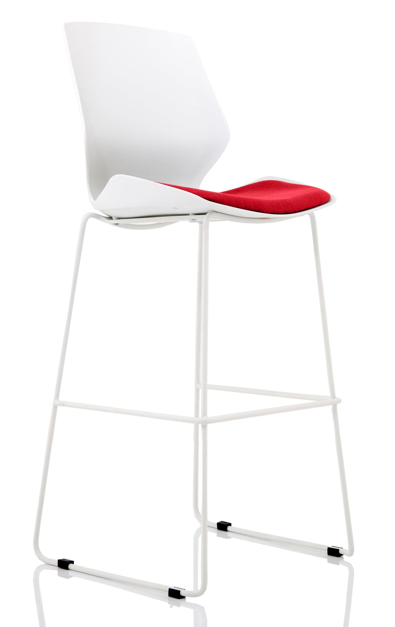Florence White Frame Fabric Seat High Stool Chair - Image 11