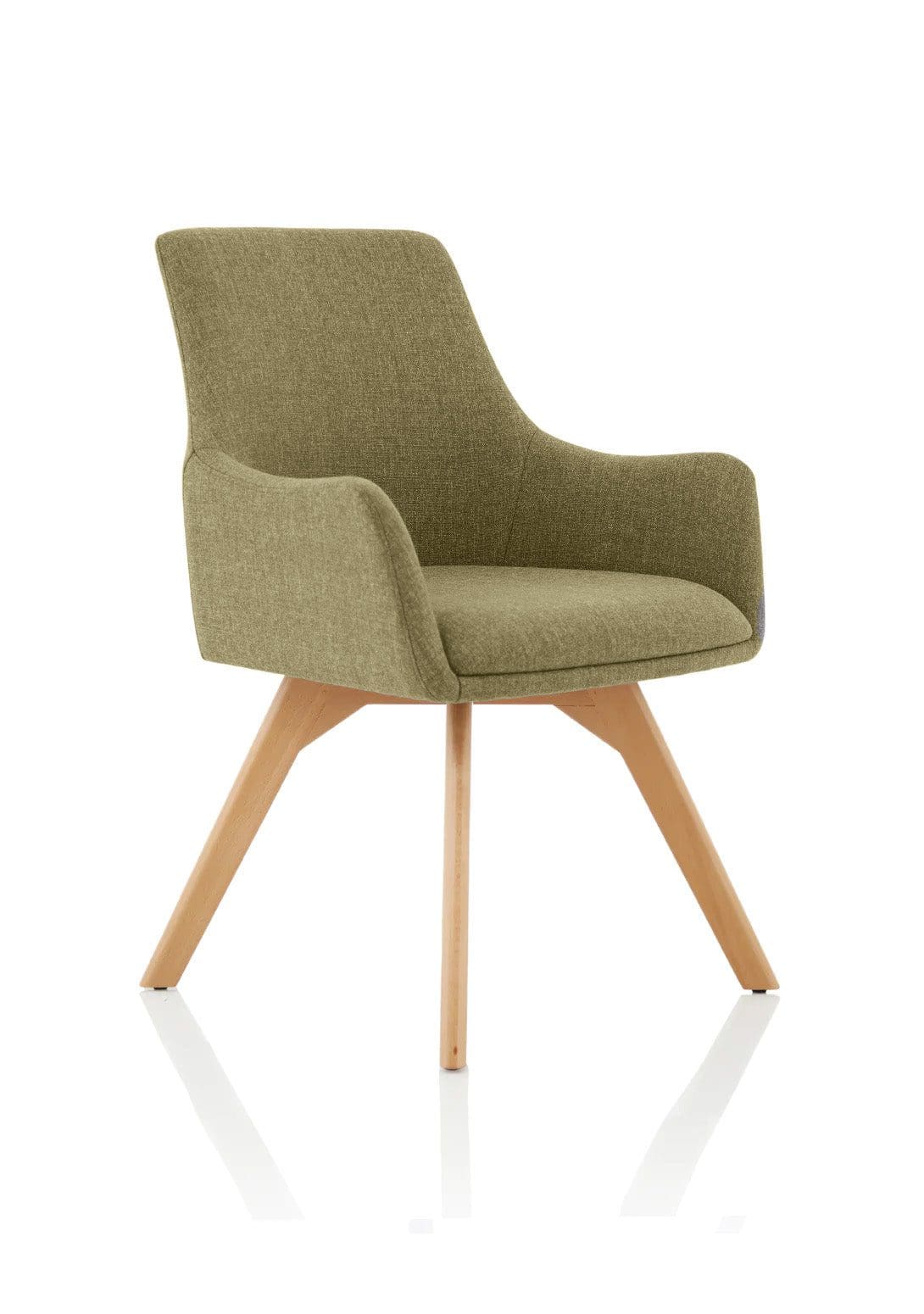 Carmen Grey Fabric Wooden Leg Visitor Chair - Image 10
