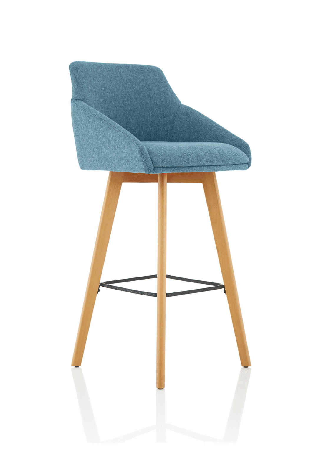 Carmen Grey Fabric Wooden Leg High Stool Chair - Image 8