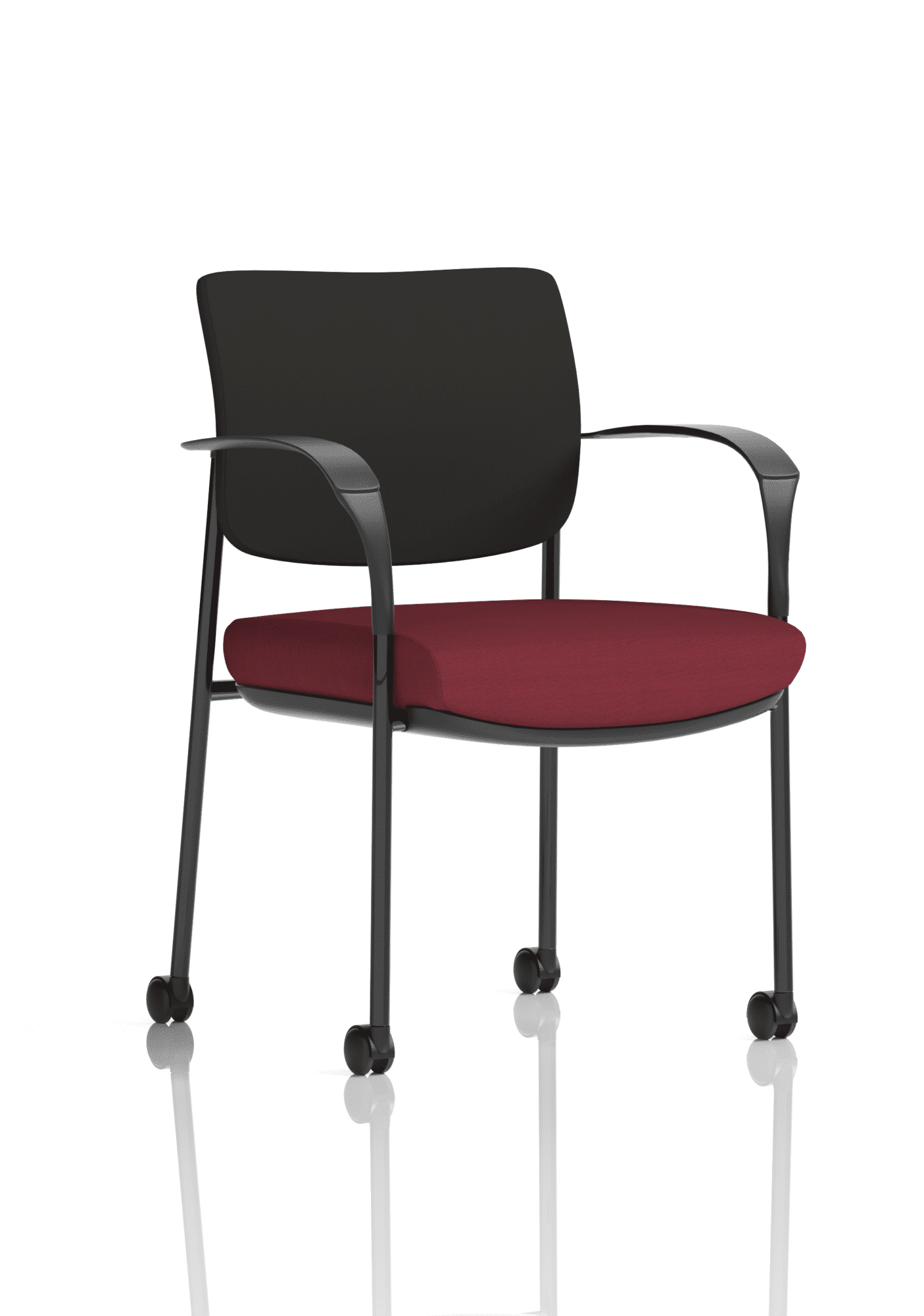 Brunswick Deluxe Medium Back Stacking Visitor Office Chair with Arms with Castors Bespoke - Image 2