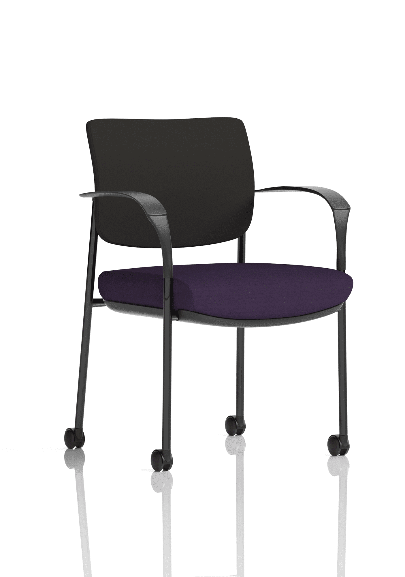 Brunswick Deluxe Medium Back Stacking Visitor Office Chair with Arms with Castors Bespoke - Image 8