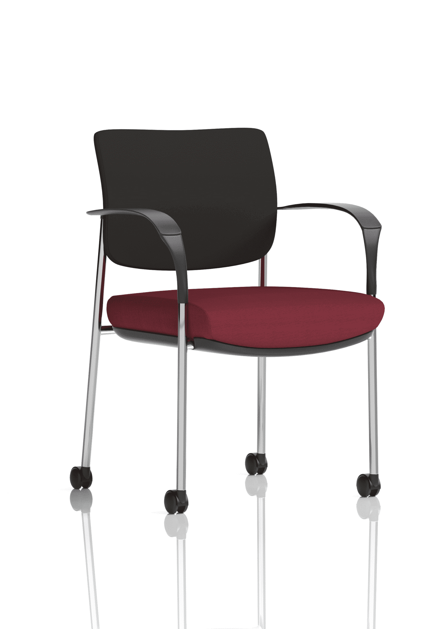 Brunswick Deluxe Medium Back Stacking Visitor Office Chair with Arms with Castors Bespoke - Image 10
