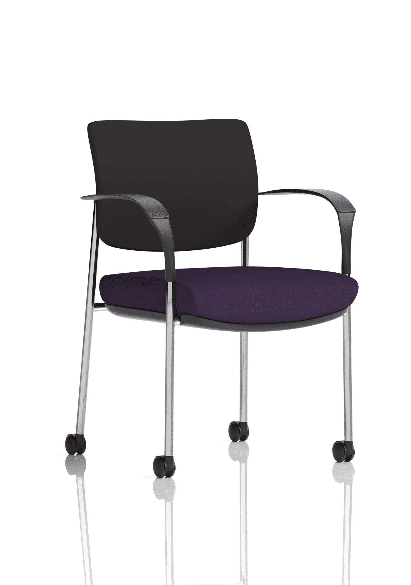 Brunswick Deluxe Medium Back Stacking Visitor Office Chair with Arms with Castors Bespoke - Image 16