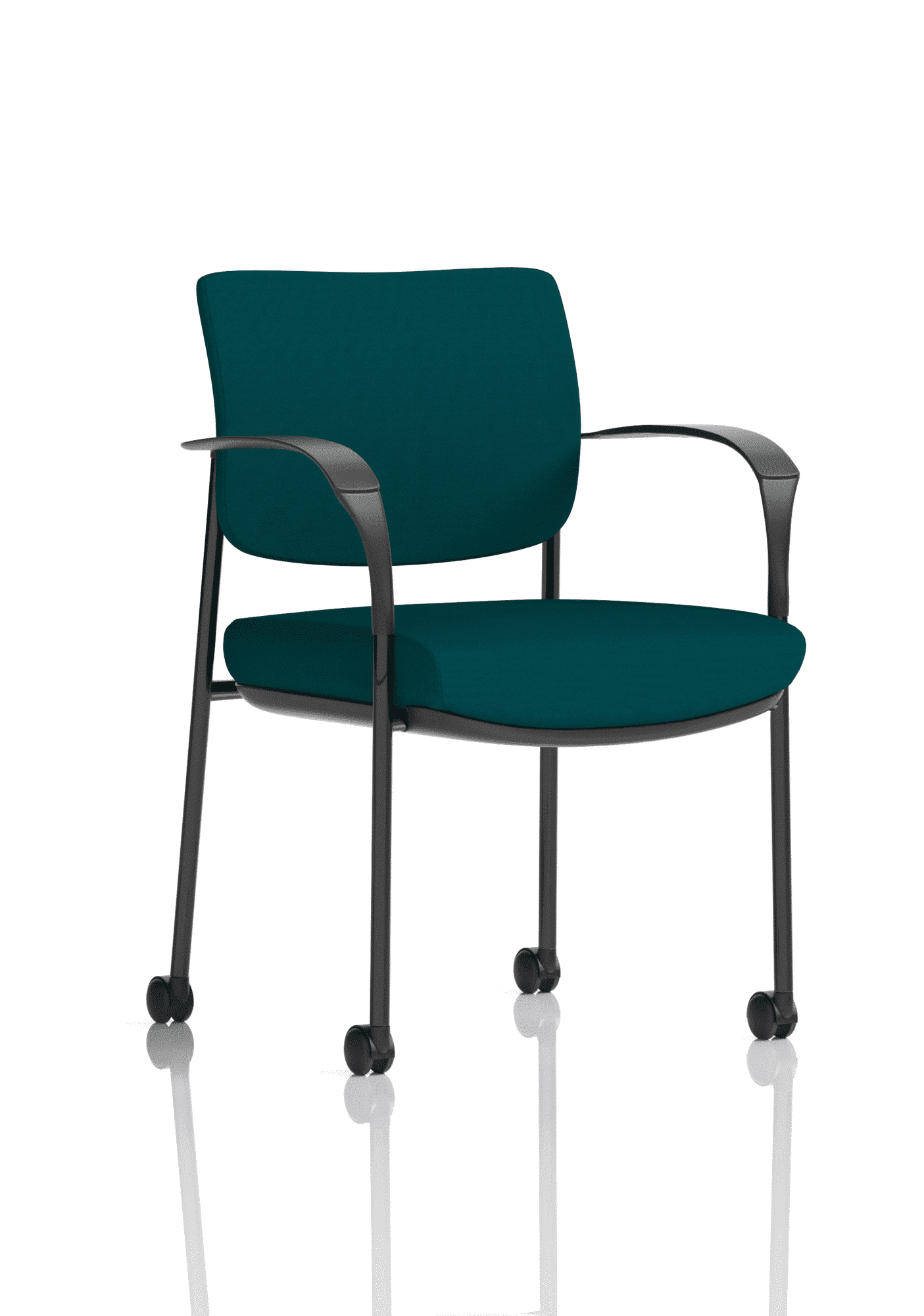 Brunswick Deluxe Medium Back Stacking Visitor Office Chair with Arms with Castors Bespoke - Image 19