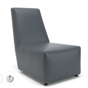 Pella 65cm Wide Chair in Cristina Marrone Ultima Faux Leather with Socket