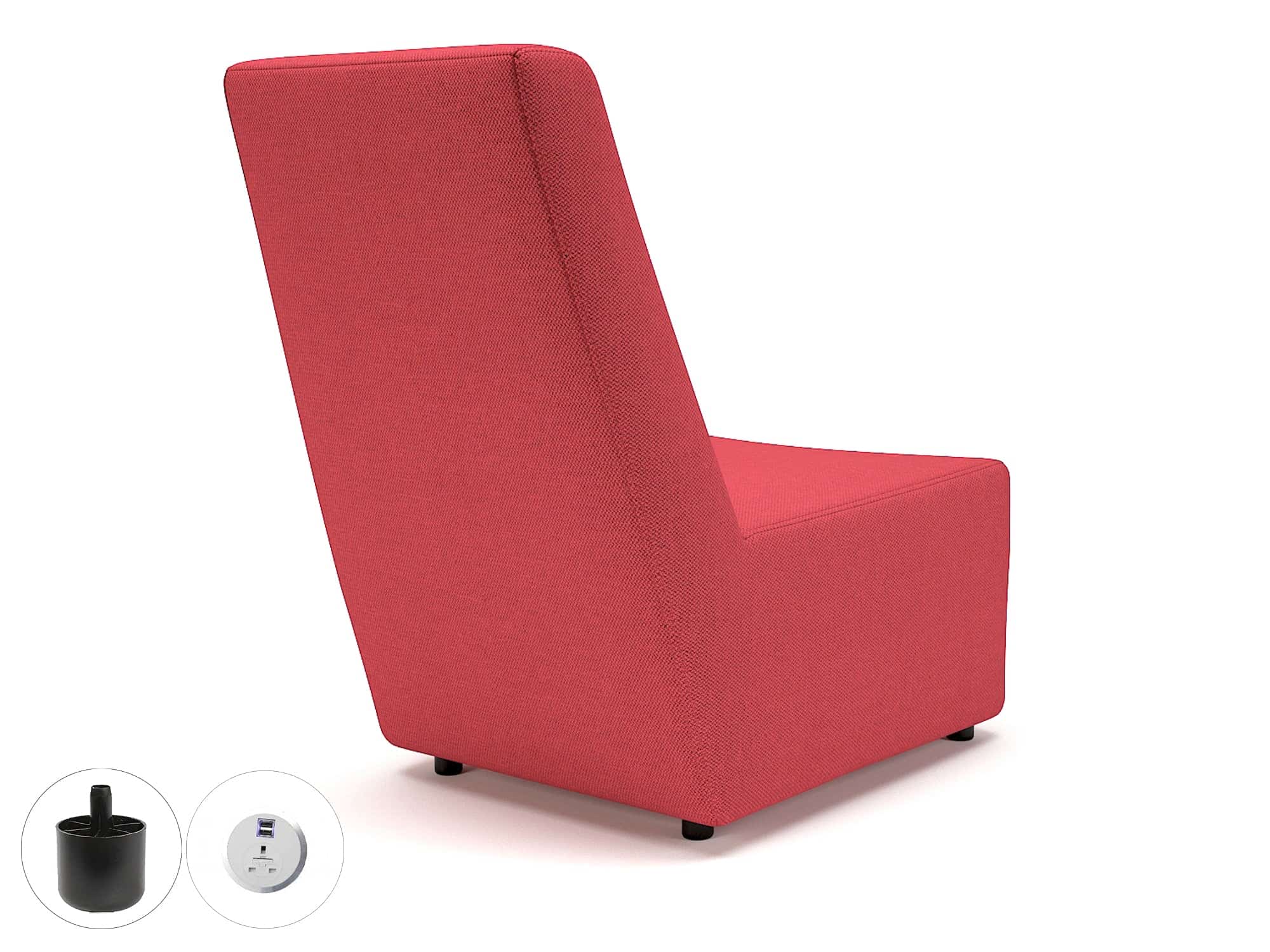 Pella 65cm Wide Chair in Camira Era Fabric with Socket - Image 3