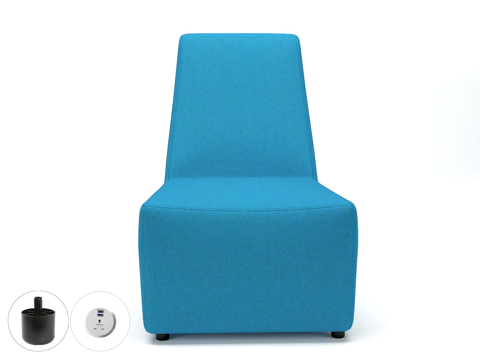 Pella 65cm Wide Chair in Camira Era Fabric with Socket - Image 5