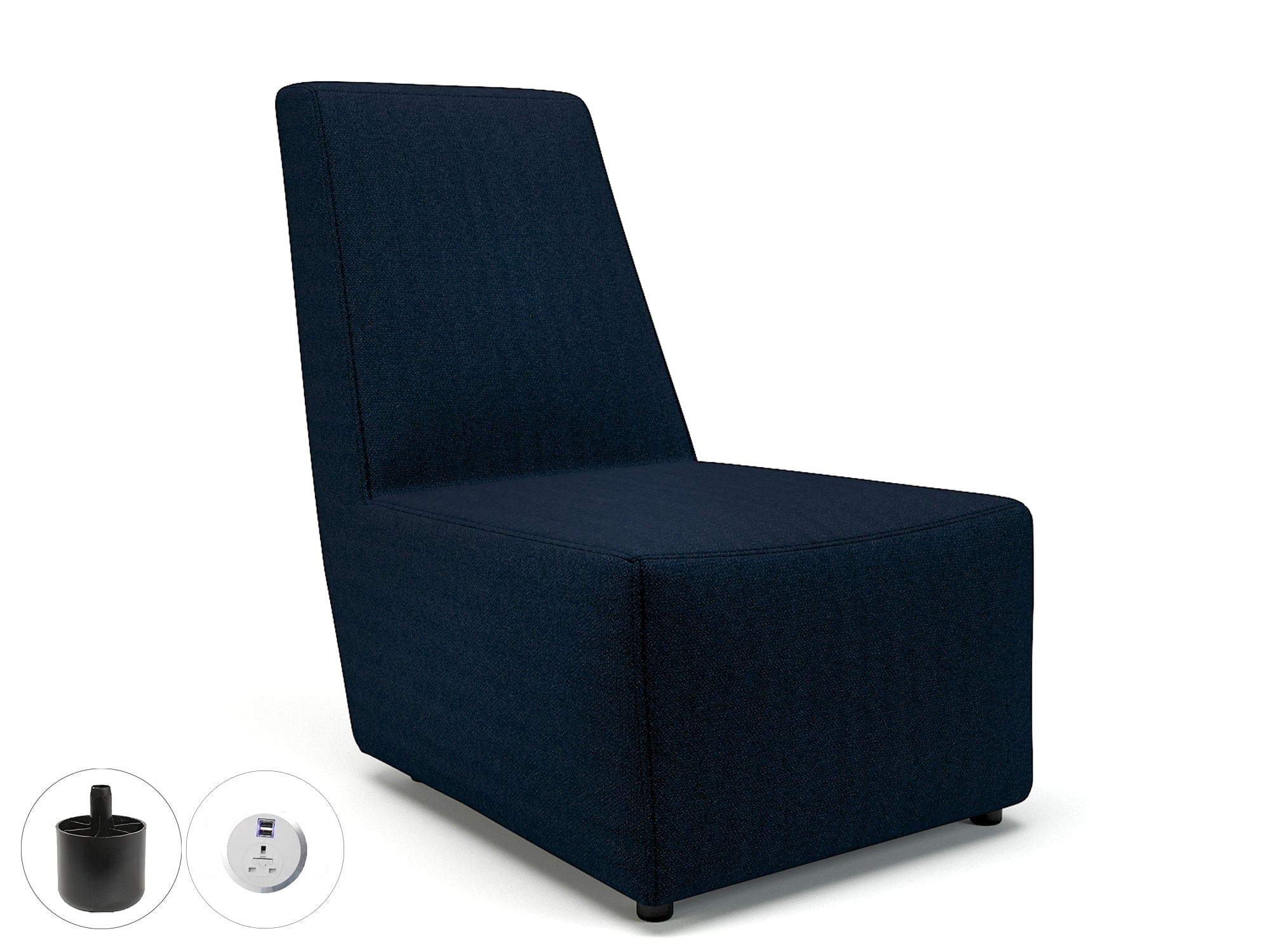 Pella 65cm Wide Chair in Camira Era Fabric with Socket - Image 7