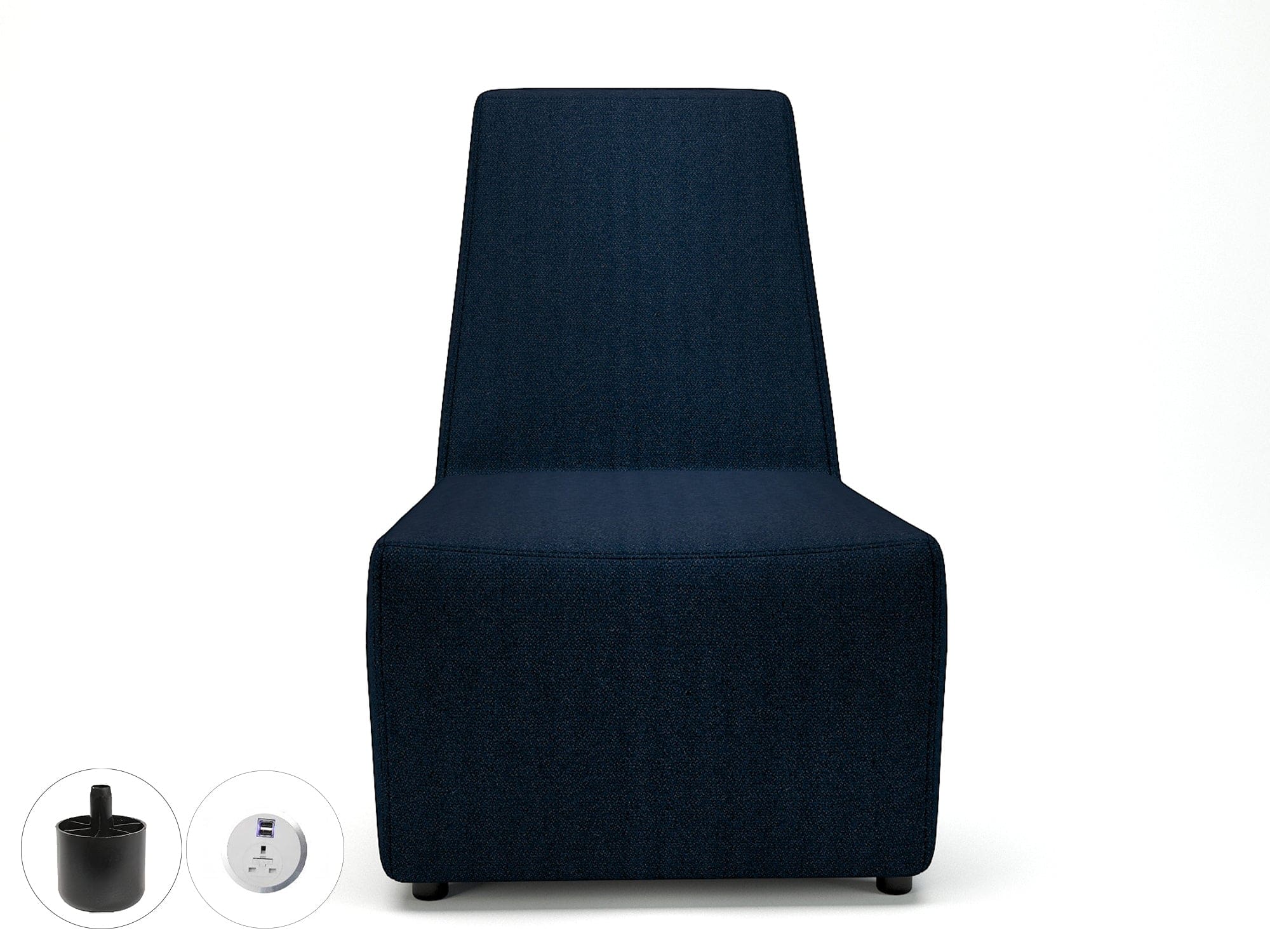Pella 65cm Wide Chair in Camira Era Fabric with Socket - Image 8