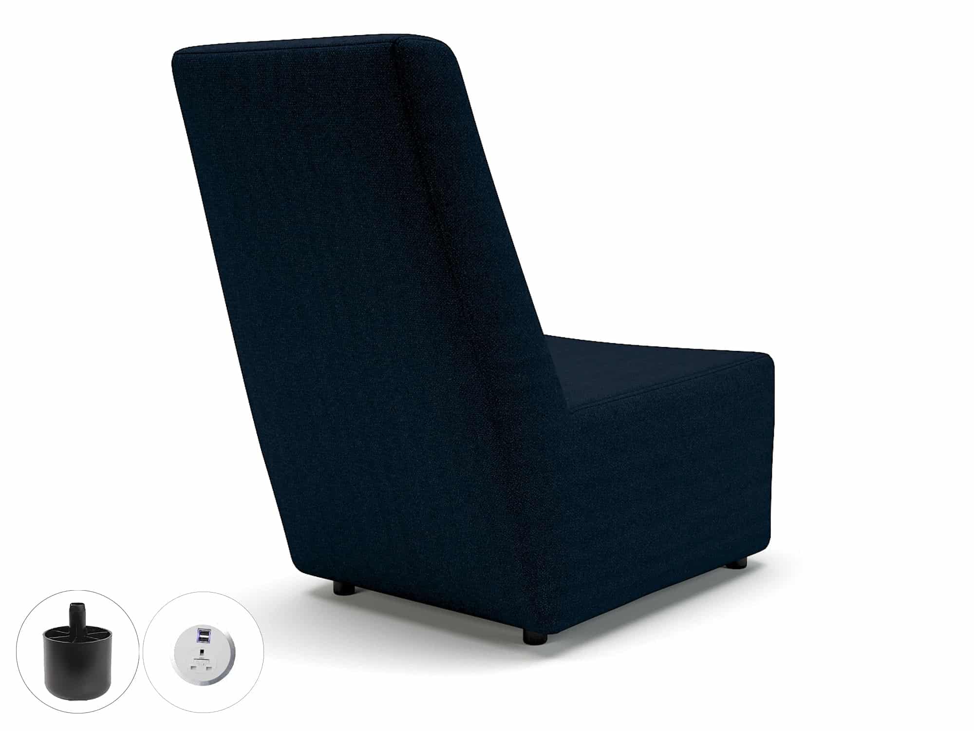 Pella 65cm Wide Chair in Camira Era Fabric with Socket - Image 9