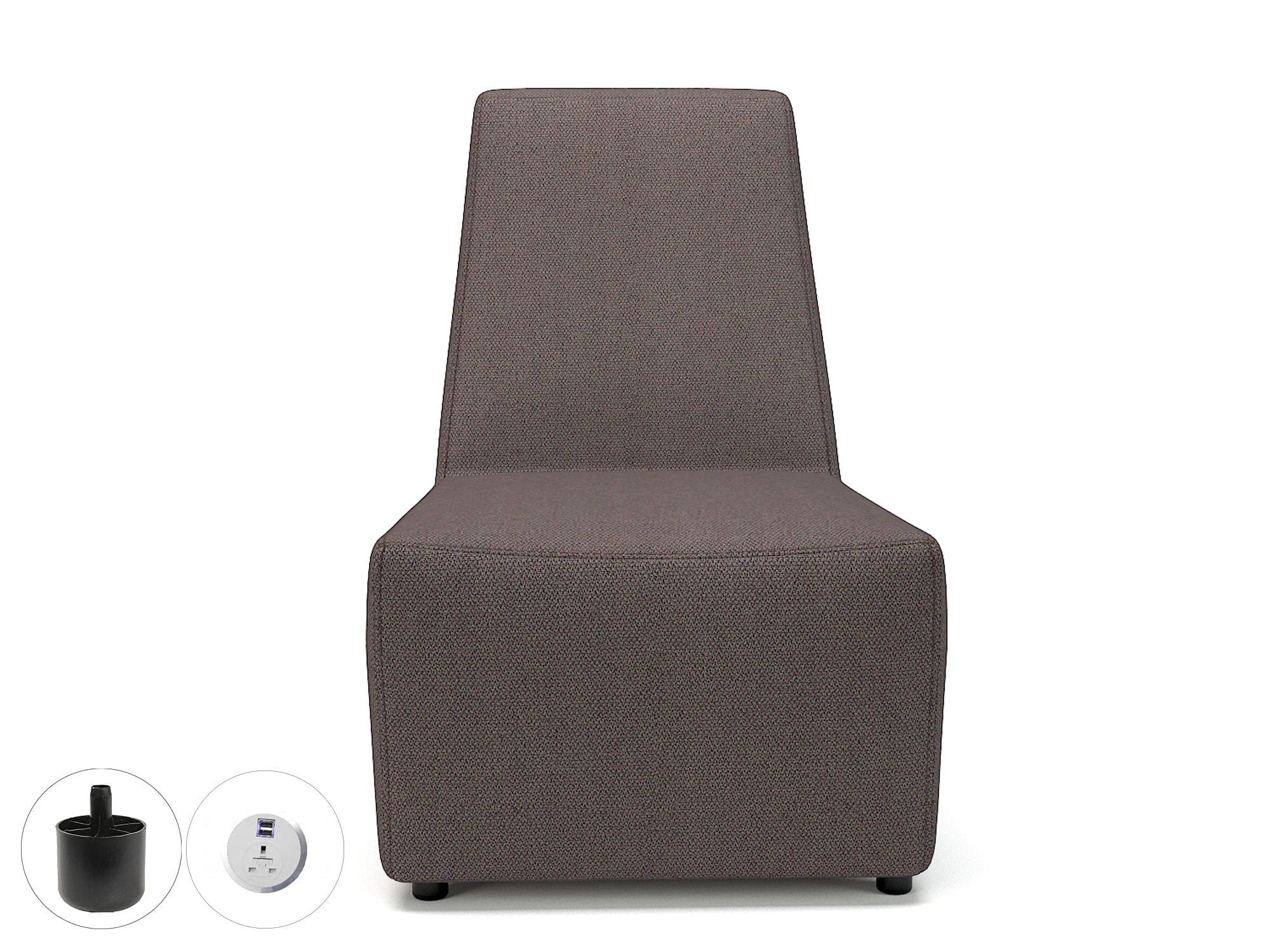 Pella 65cm Wide Chair in Camira Era Fabric with Socket - Image 11