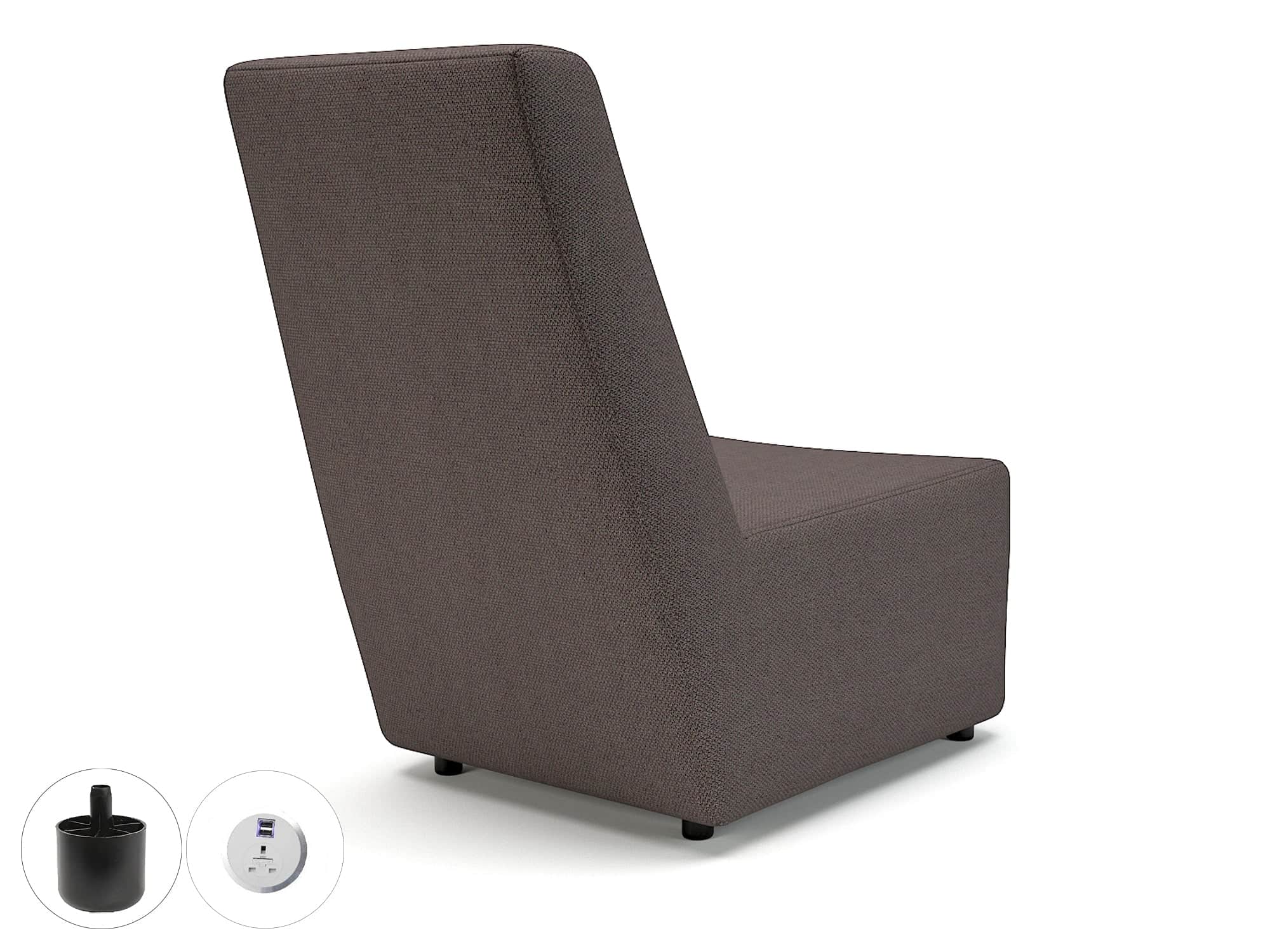 Pella 65cm Wide Chair in Camira Era Fabric with Socket - Image 12