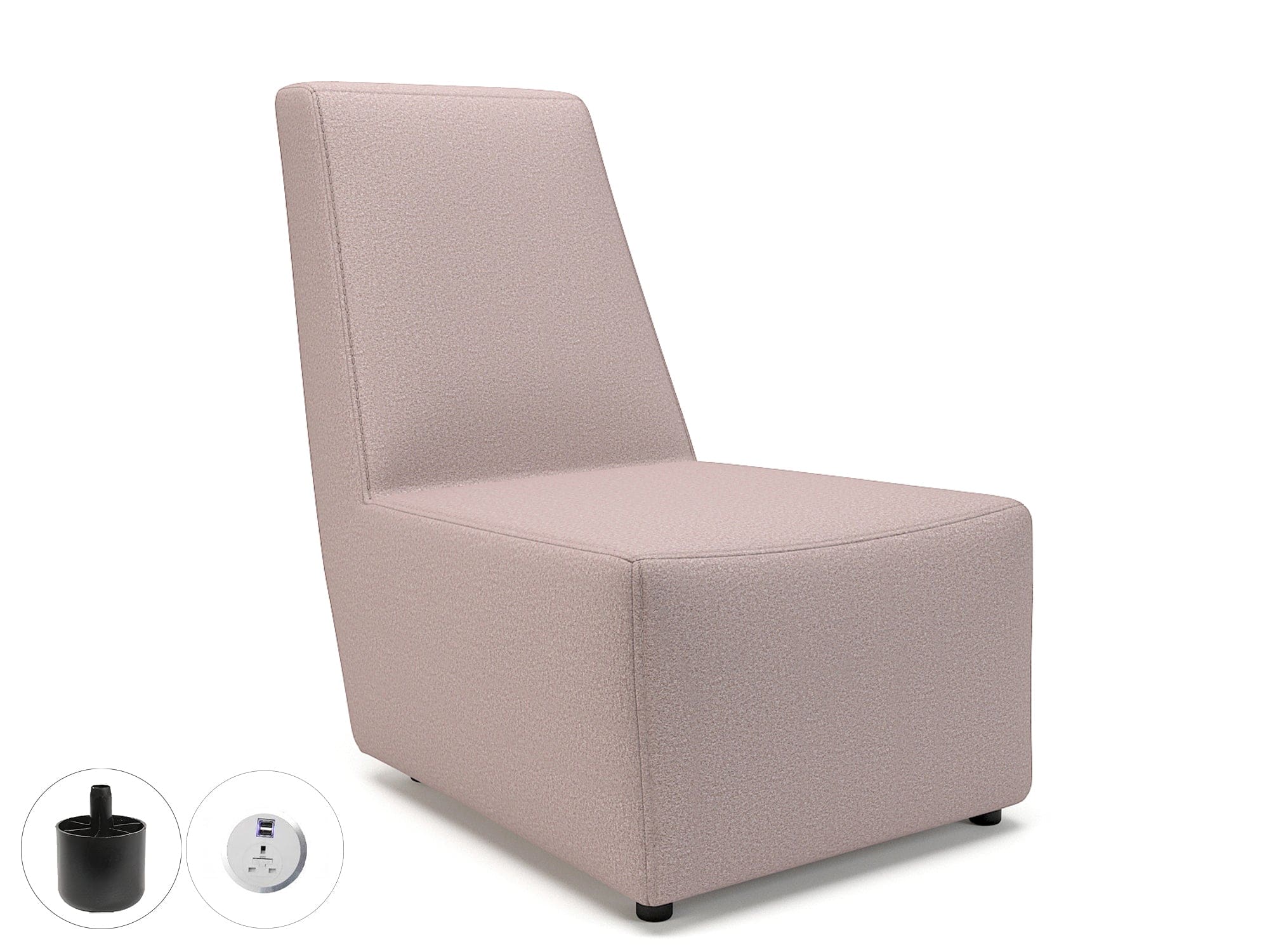 Pella 65cm Wide Chair in Warwick Dolly Fabric with Socket - Image 10