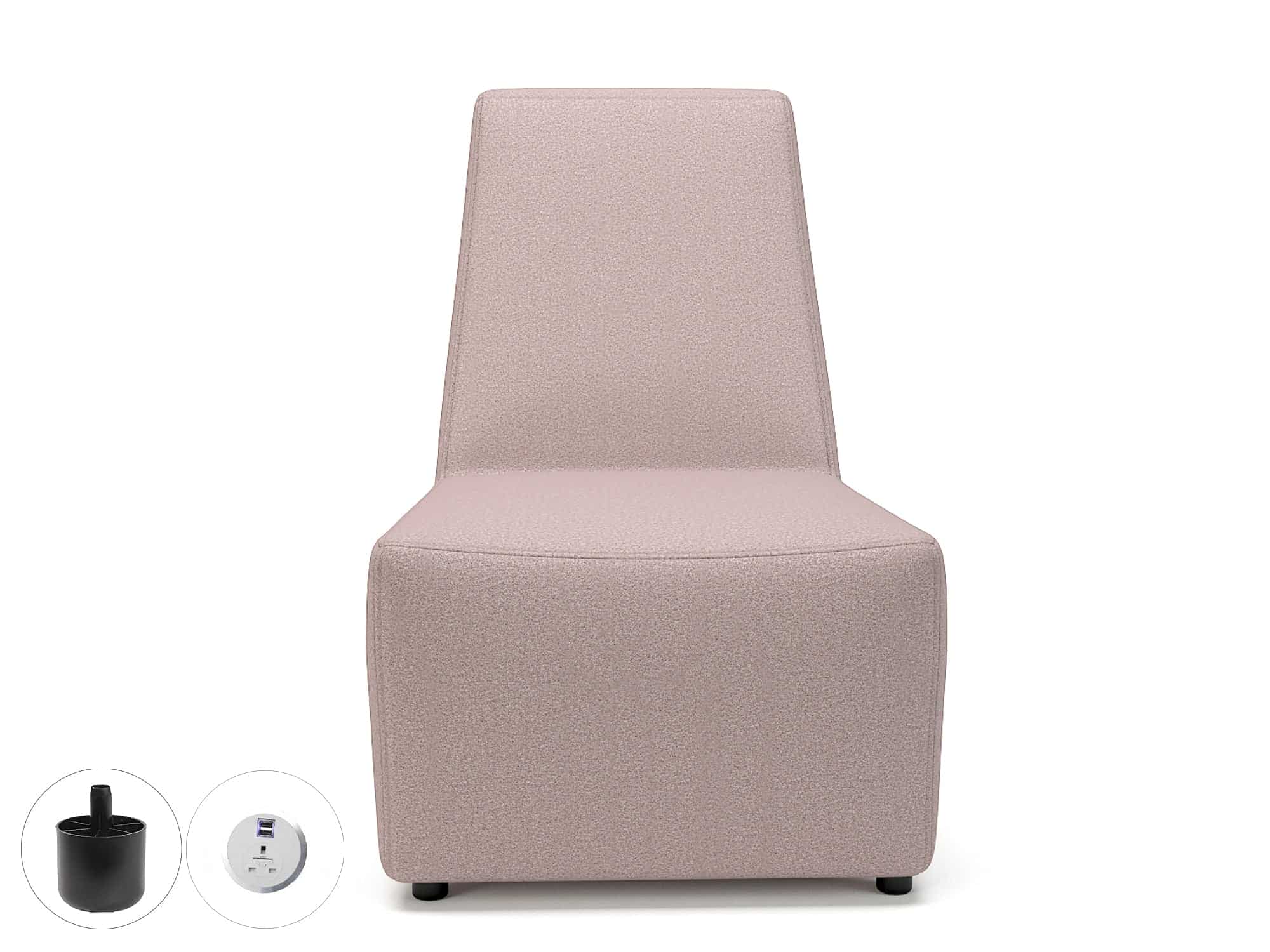 Pella 65cm Wide Chair in Warwick Dolly Fabric with Socket - Image 11