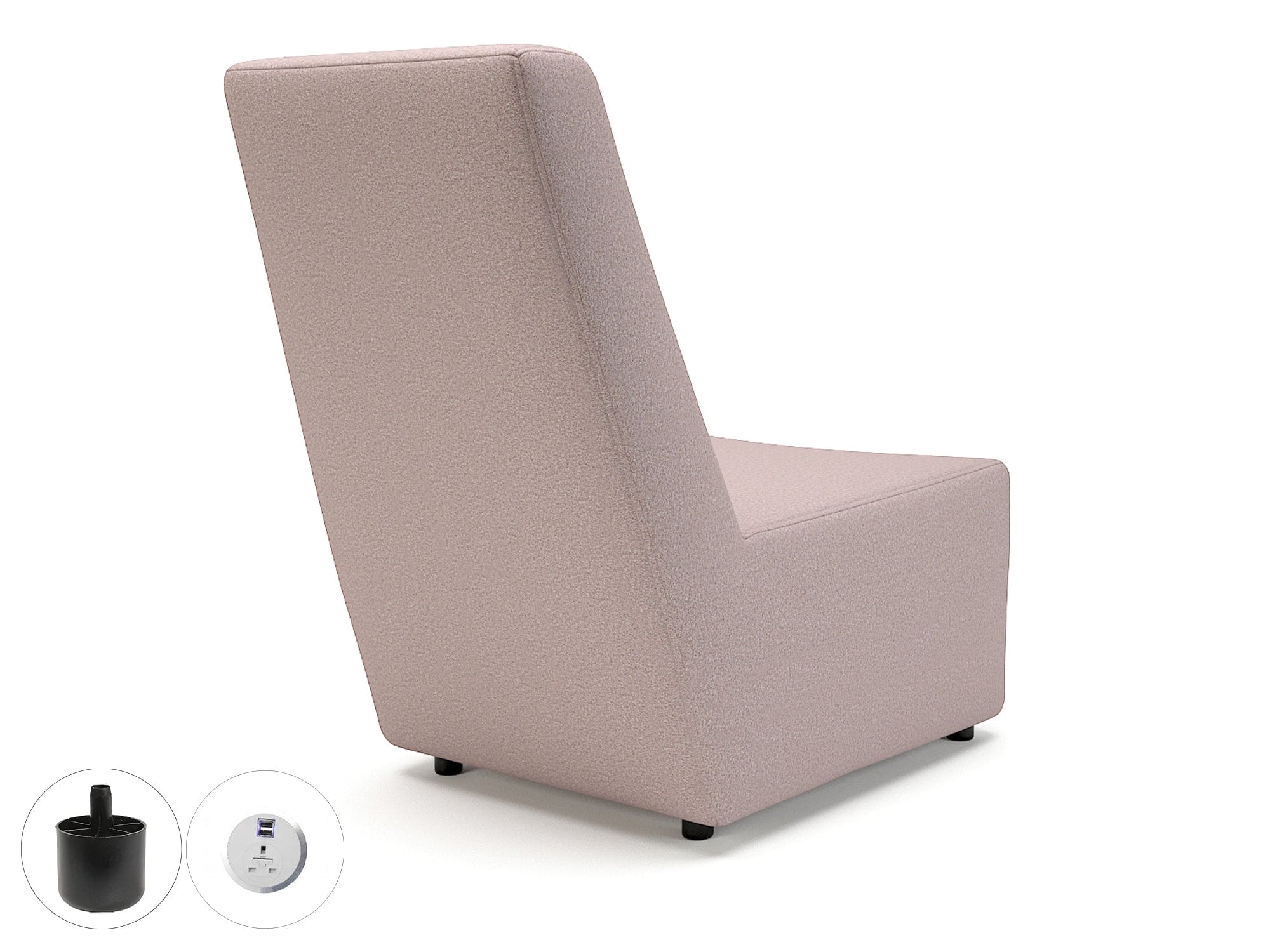 Pella 65cm Wide Chair in Warwick Dolly Fabric with Socket - Image 12