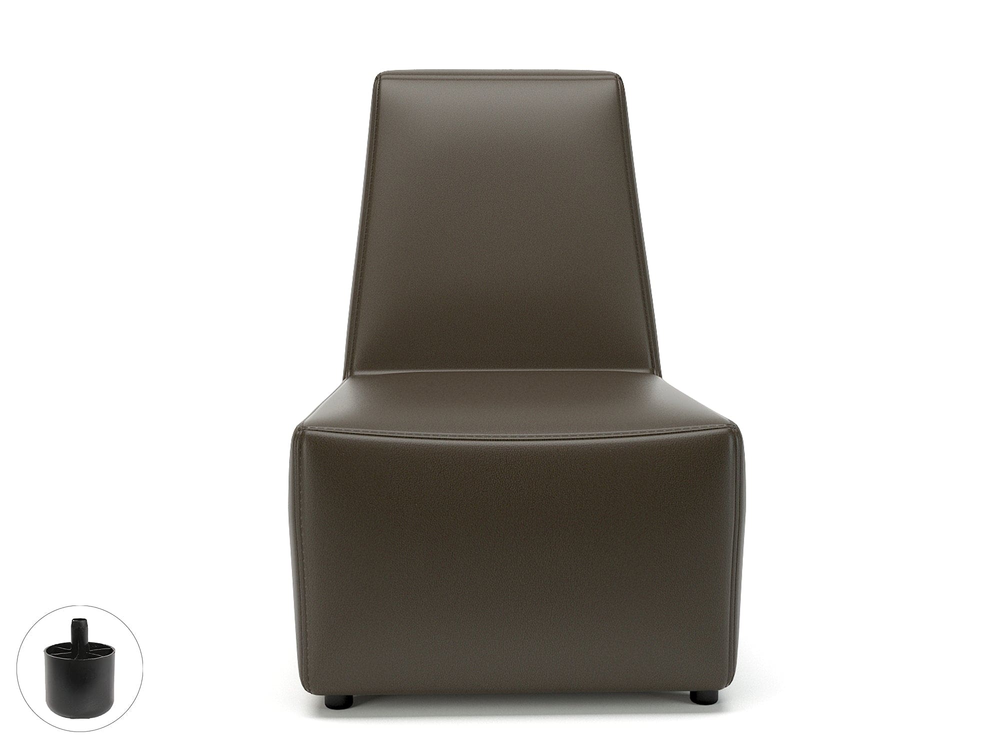 Pella 65cm Wide Chair in Cristina Marrone Ultima Faux Leather - Image 13