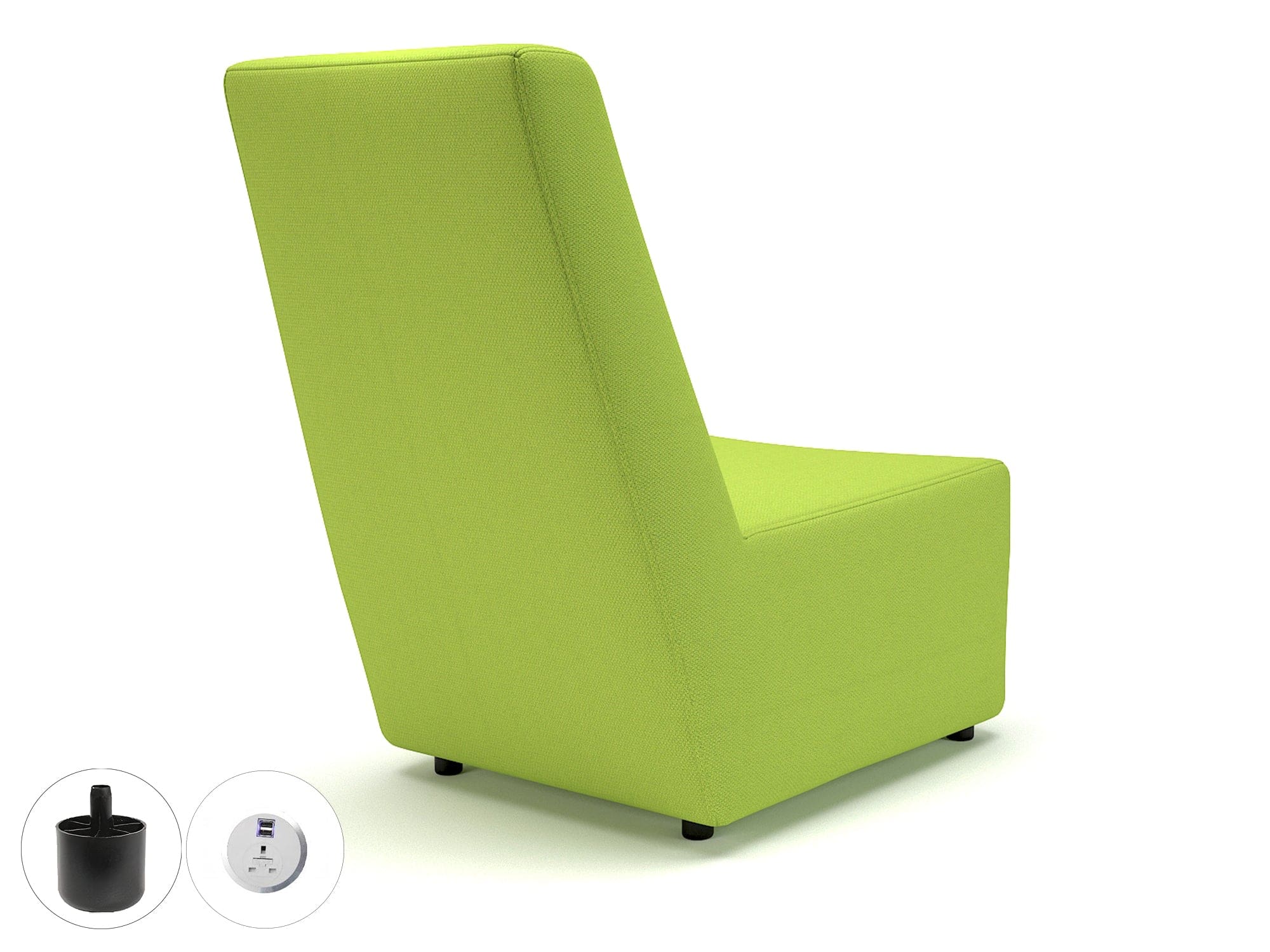 Pella 65cm Wide Chair in Camira Era Fabric with Socket - Image 18