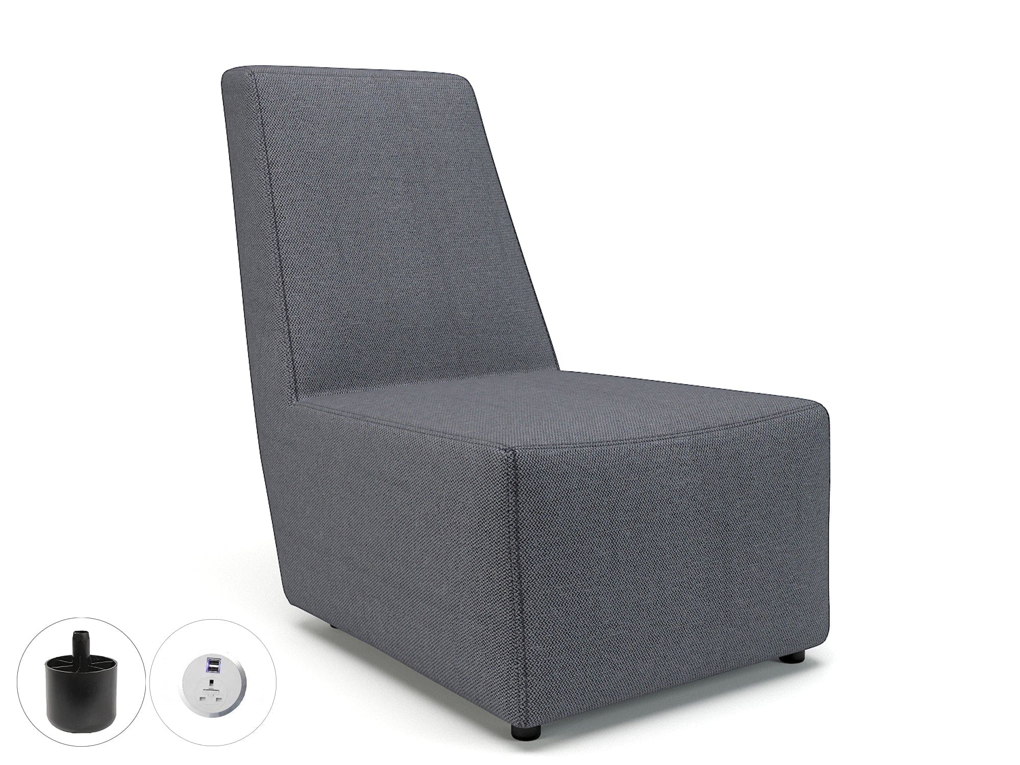 Pella 65cm Wide Chair in Camira Era Fabric with Socket - Image 19
