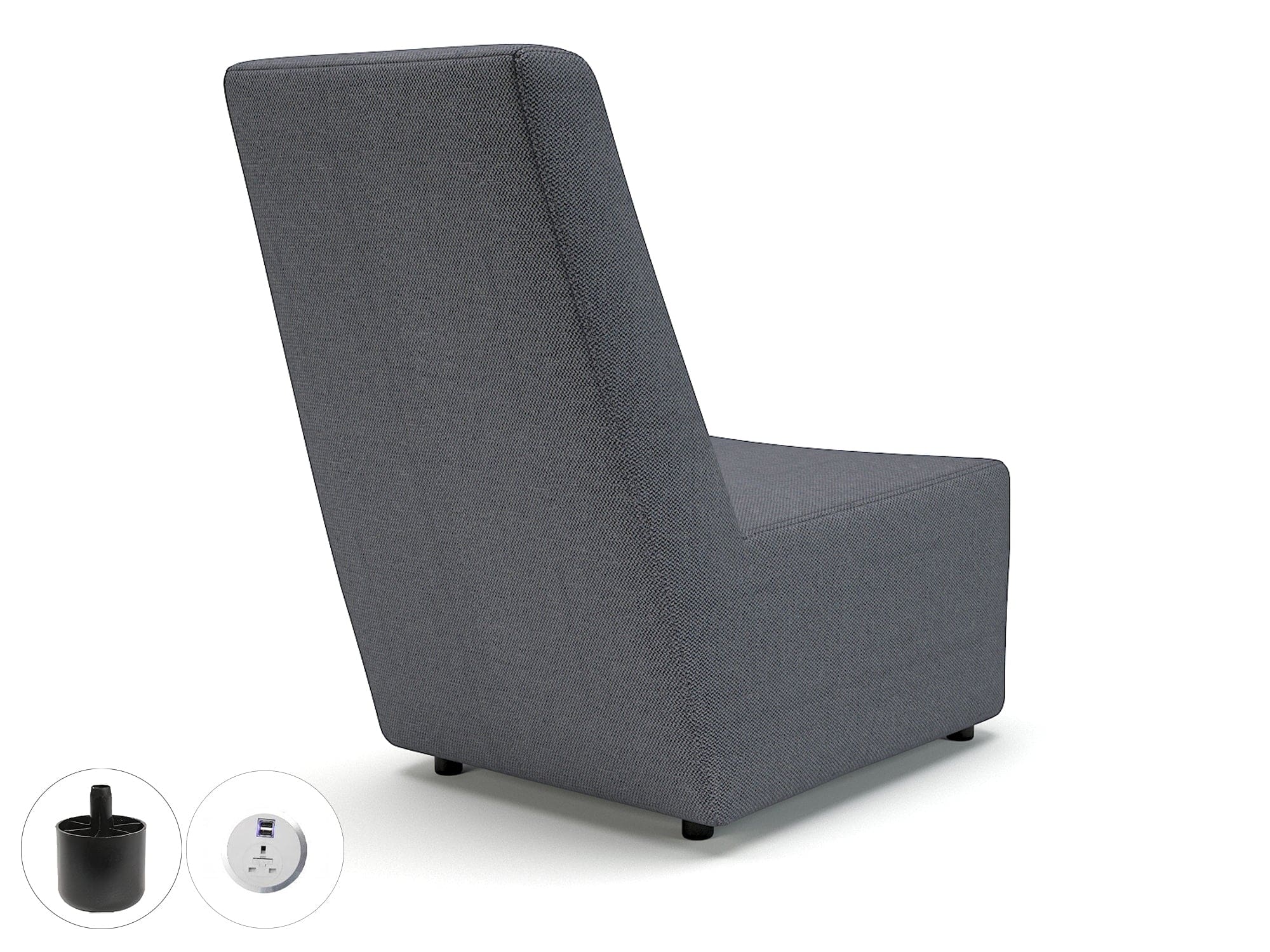 Pella 65cm Wide Chair in Camira Era Fabric with Socket - Image 21