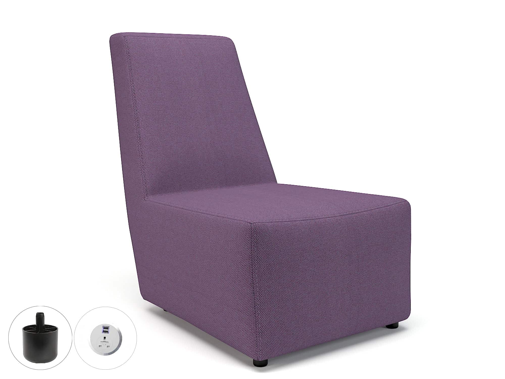 Pella 65cm Wide Chair in Camira Era Fabric with Socket - Image 22