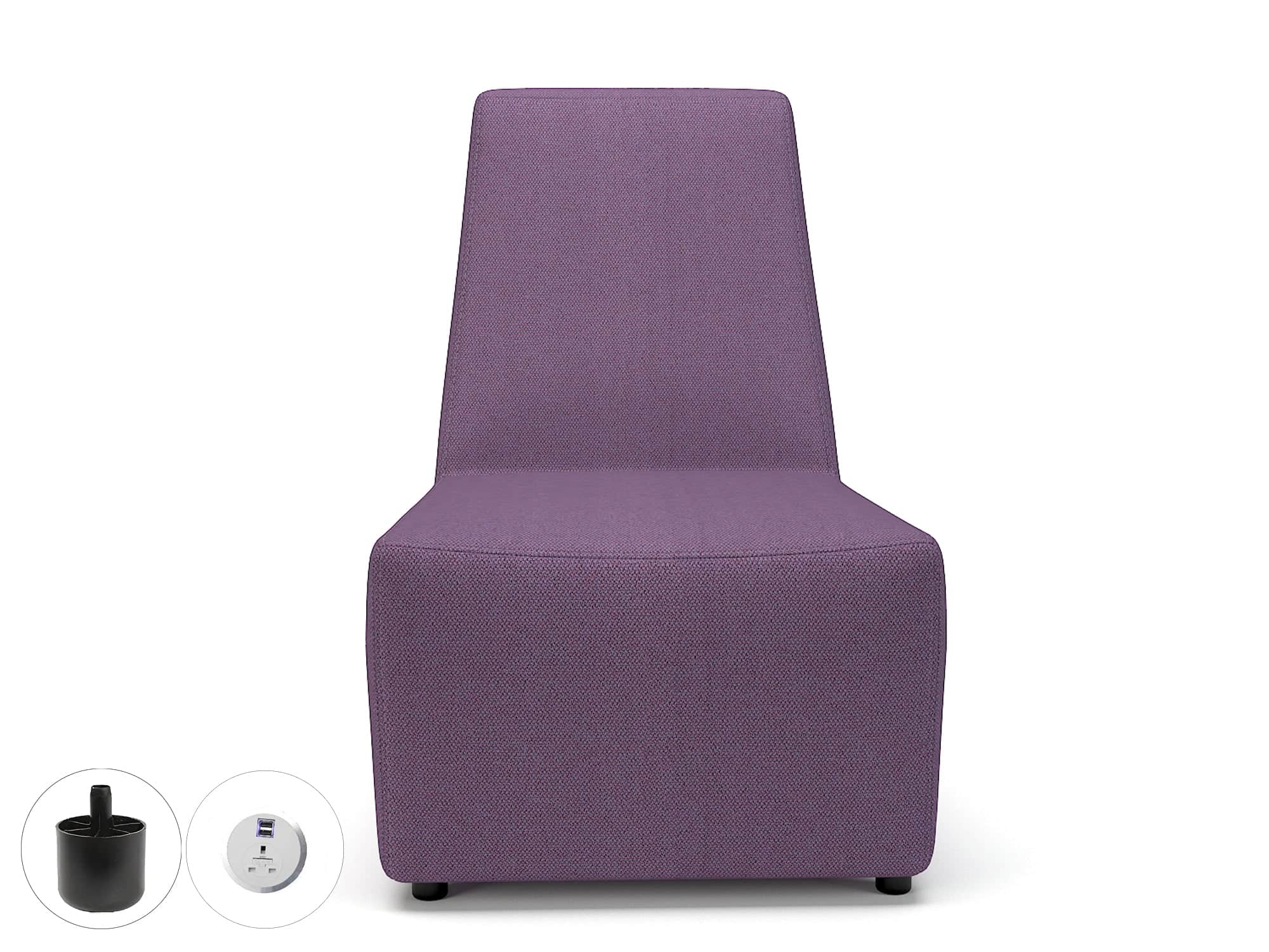 Pella 65cm Wide Chair in Camira Era Fabric with Socket - Image 23