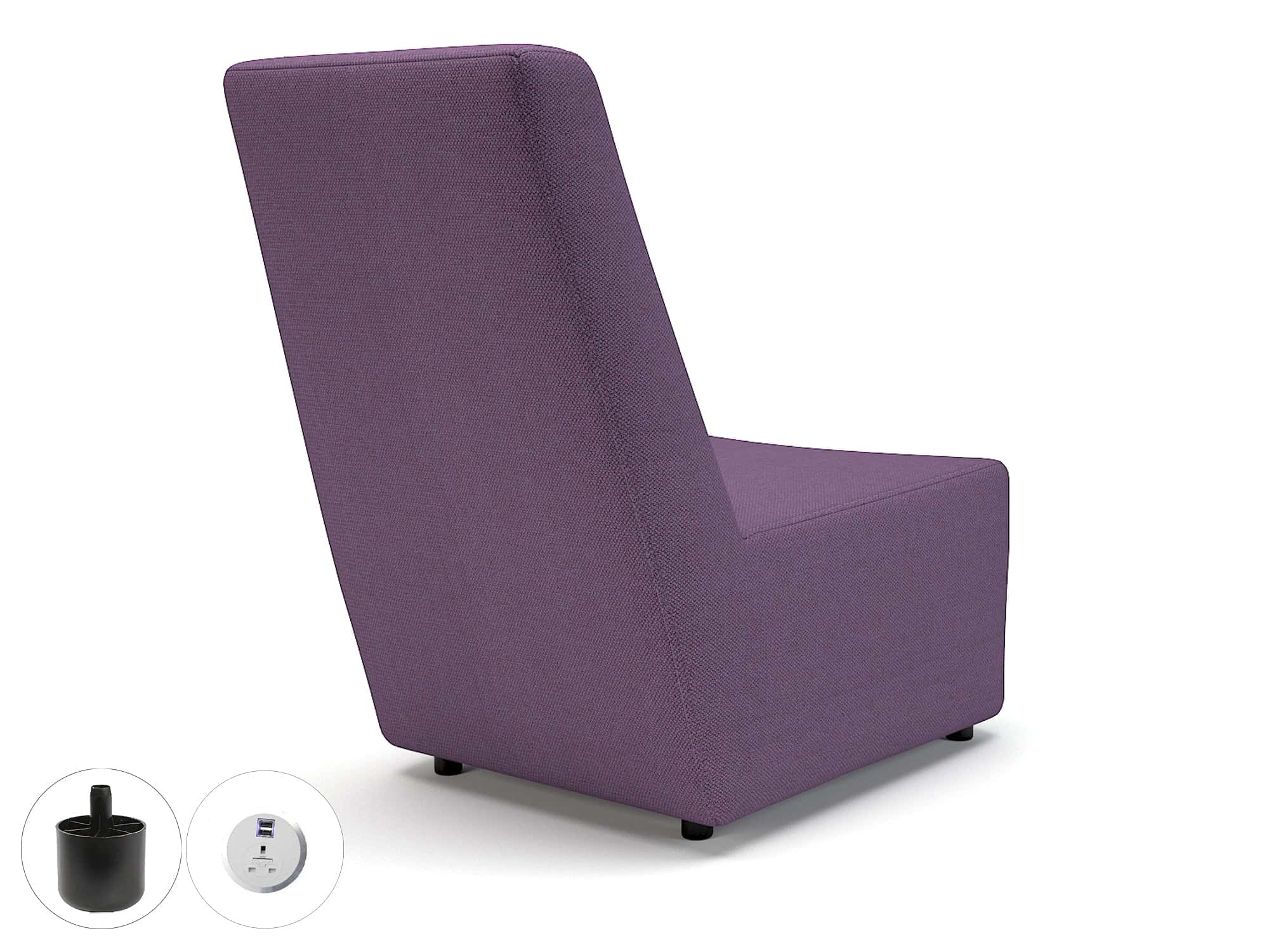 Pella 65cm Wide Chair in Camira Era Fabric with Socket - Image 24
