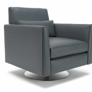 Roselle 90cm Wide Swivel Armchair in Cristina Marrone Ultima Faux Leather