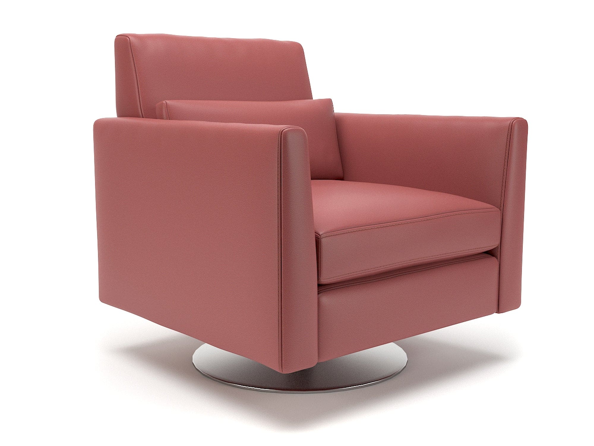 Roselle 90cm Wide Swivel Armchair in Cristina Marrone Ultima Faux Leather - Image 5