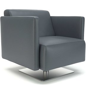 Napa Slim Arm 75cm Wide Swivel Armchair in Cristina Marrone Ultima Faux Leather