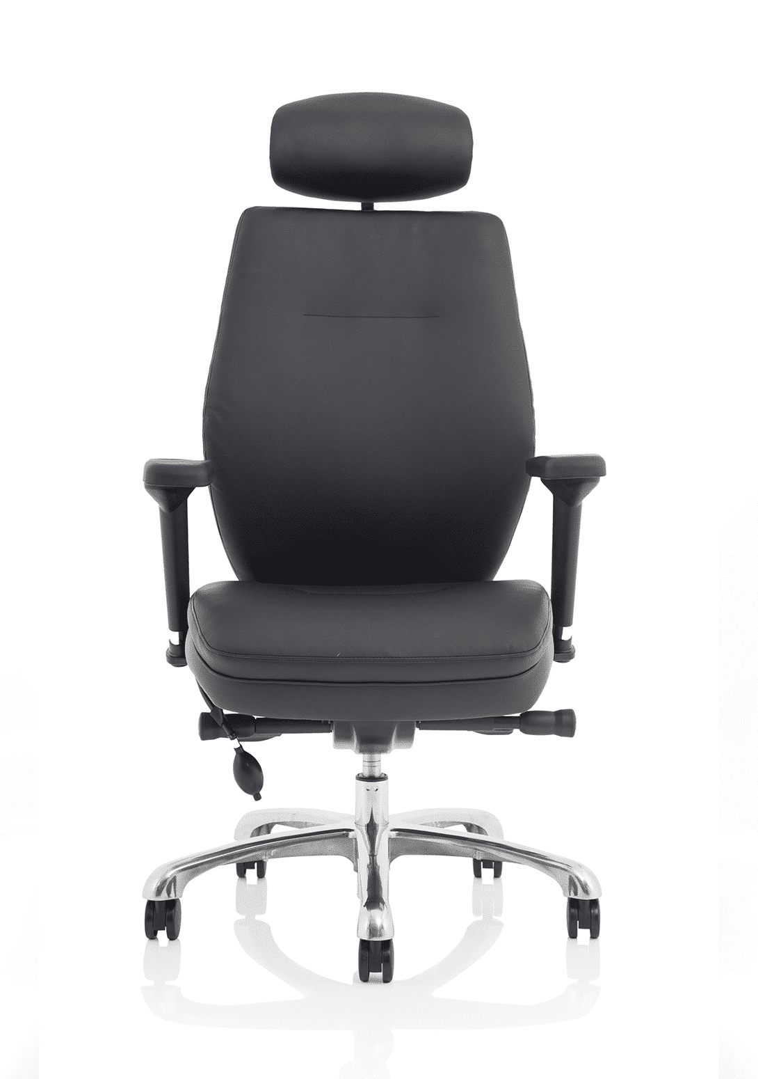Domino High Back Black Posture Chair with Arms and Headrest - Image 2