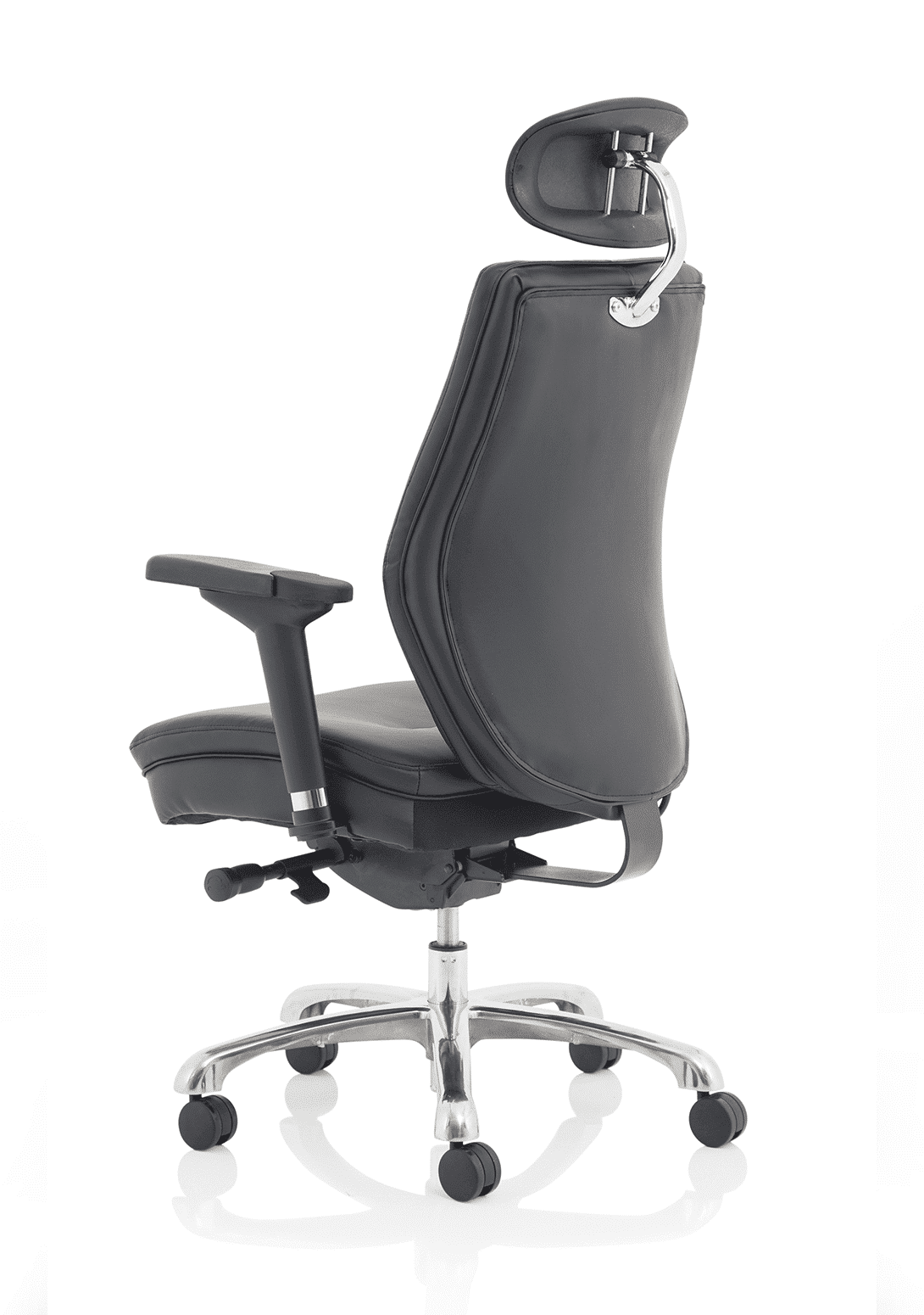 Domino High Back Black Posture Chair with Arms and Headrest - Image 5