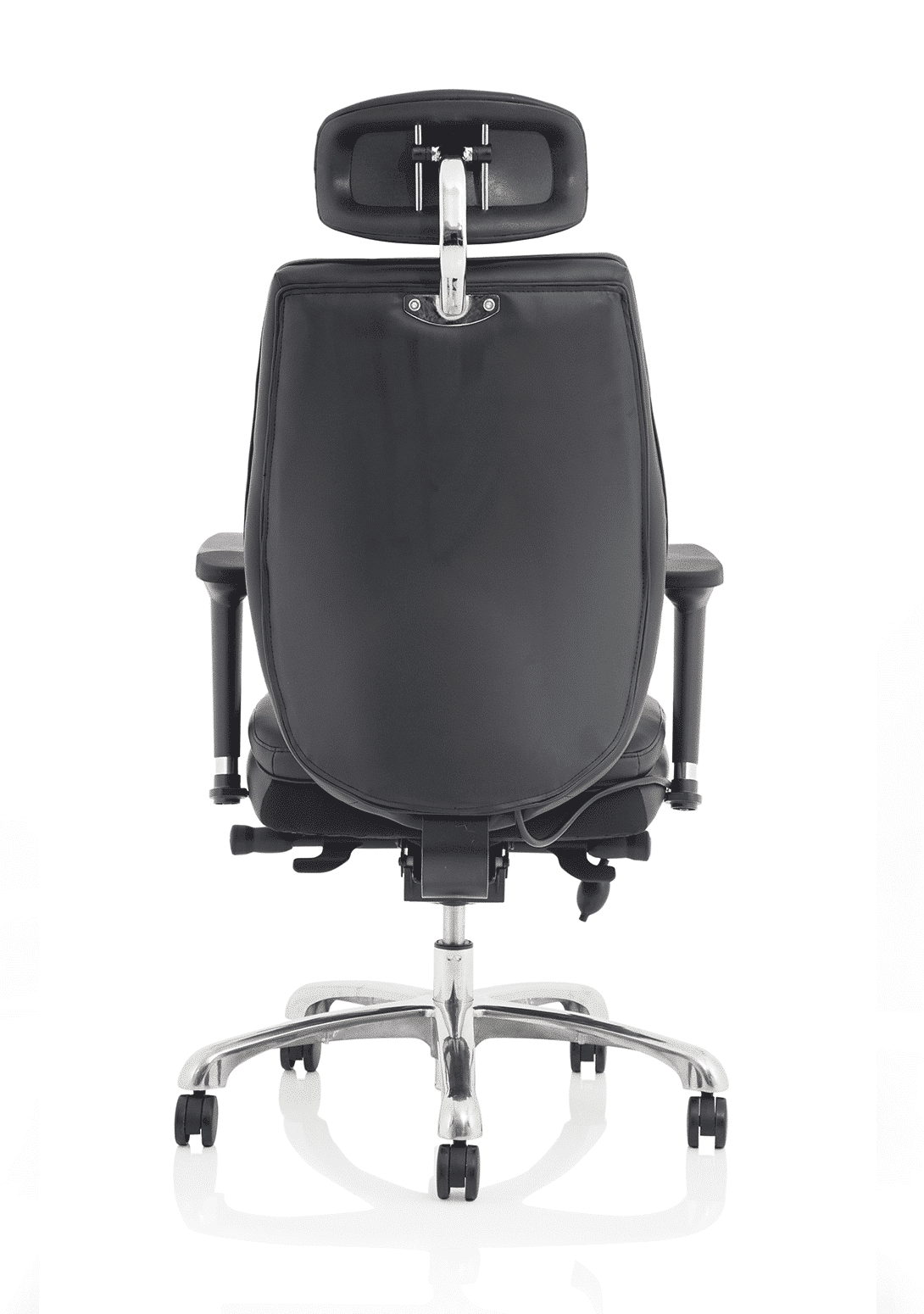 Domino High Back Black Posture Chair with Arms and Headrest - Image 6