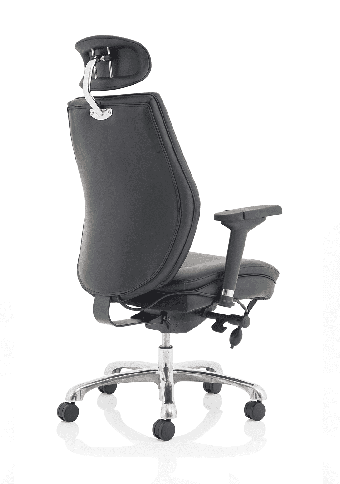 Domino High Back Black Posture Chair with Arms and Headrest - Image 7