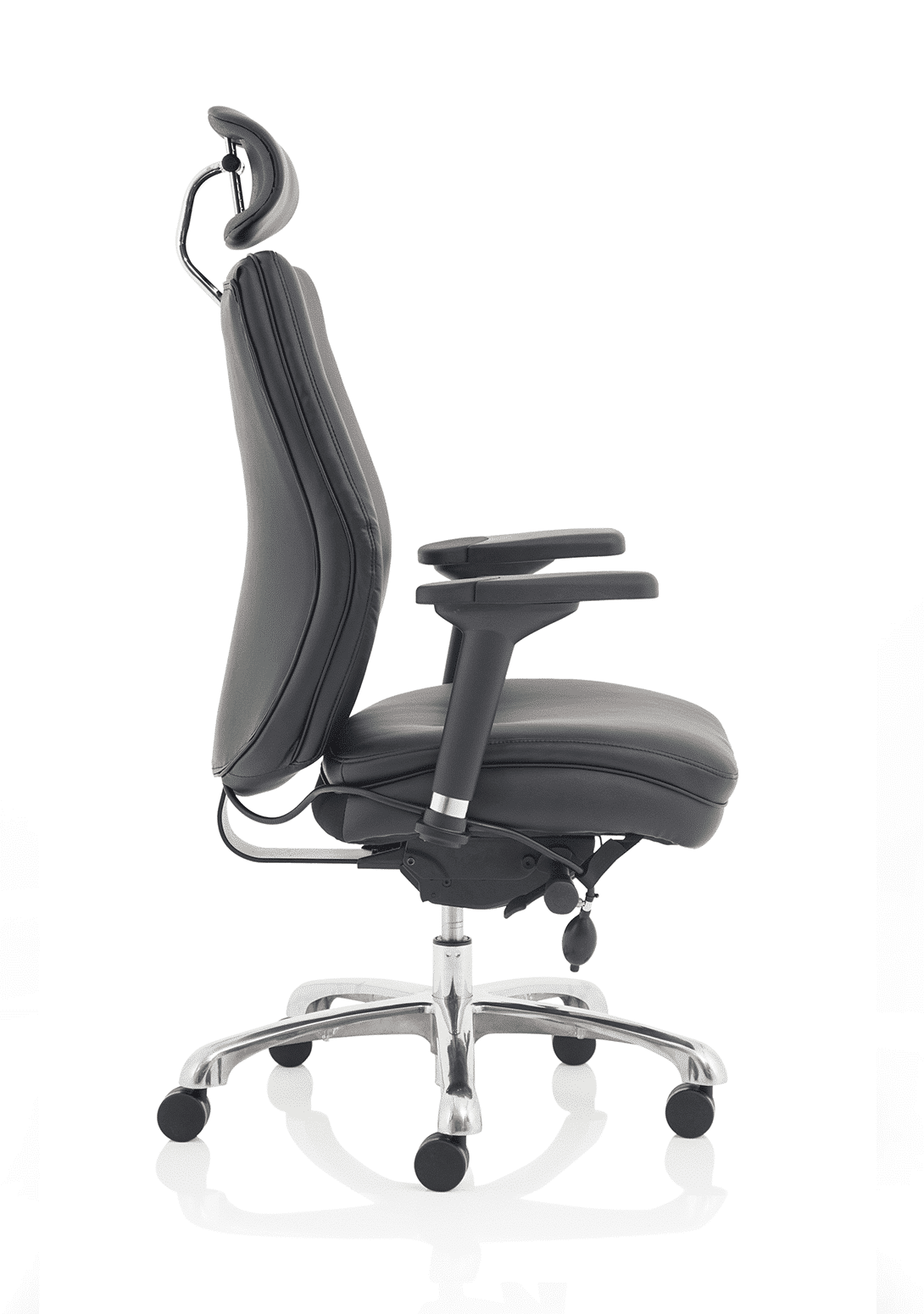 Domino High Back Black Posture Chair with Arms and Headrest - Image 8