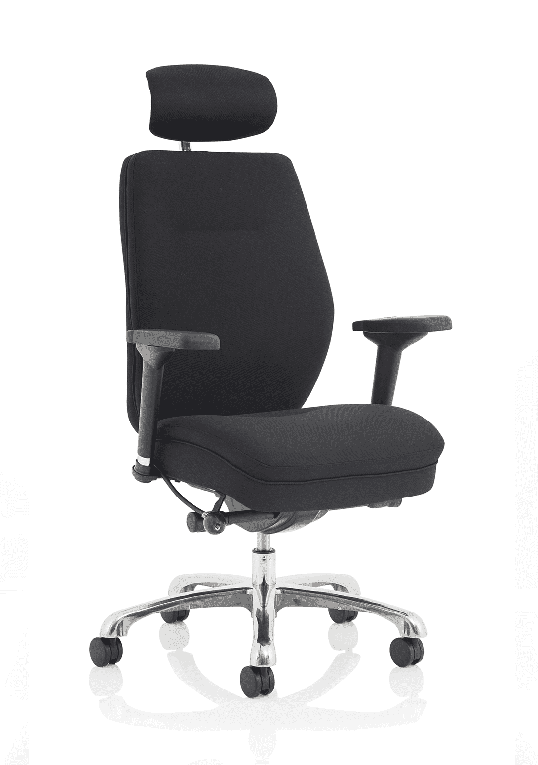 Domino High Back Black Posture Chair with Arms and Headrest - Image 9