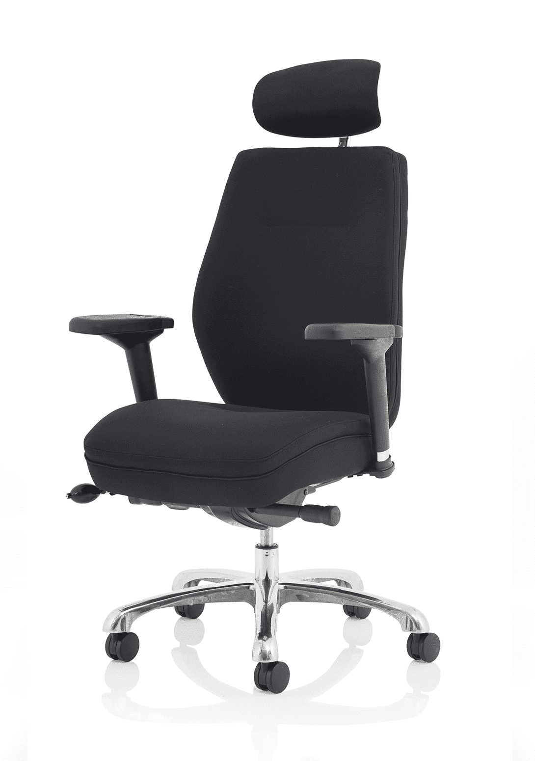 Domino High Back Black Posture Chair with Arms and Headrest - Image 11