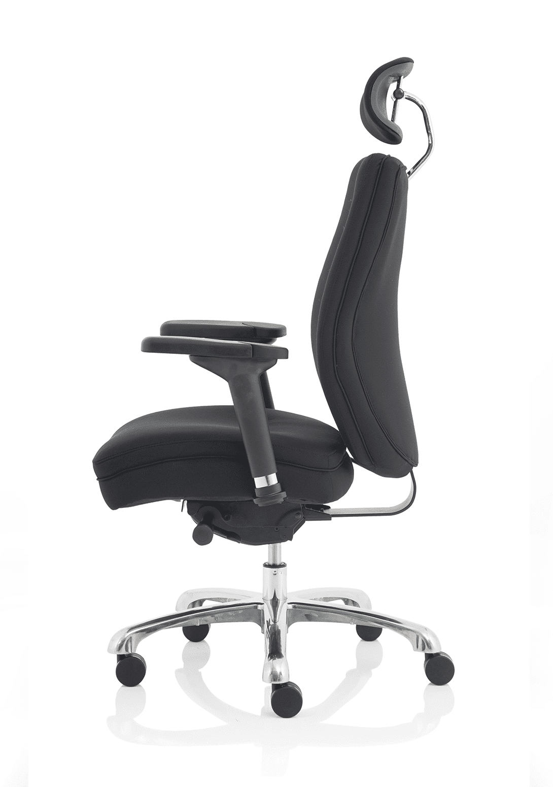 Domino High Back Black Posture Chair with Arms and Headrest - Image 12