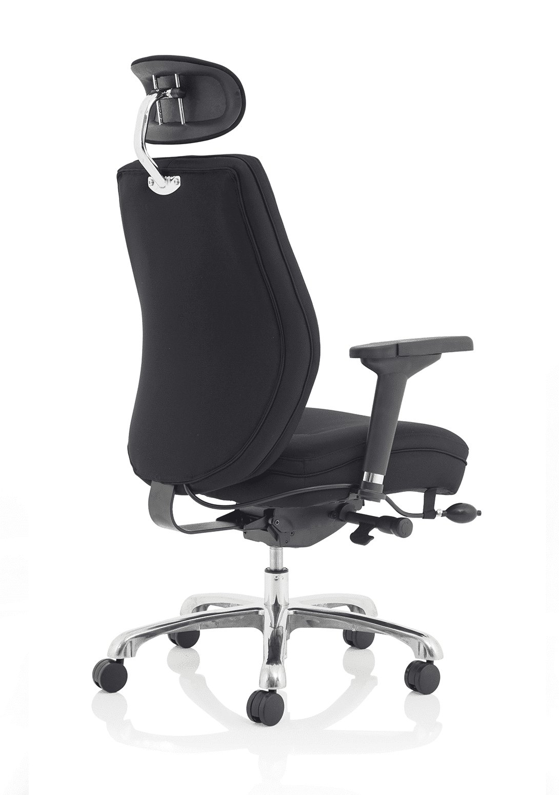 Domino High Back Black Posture Chair with Arms and Headrest - Image 15