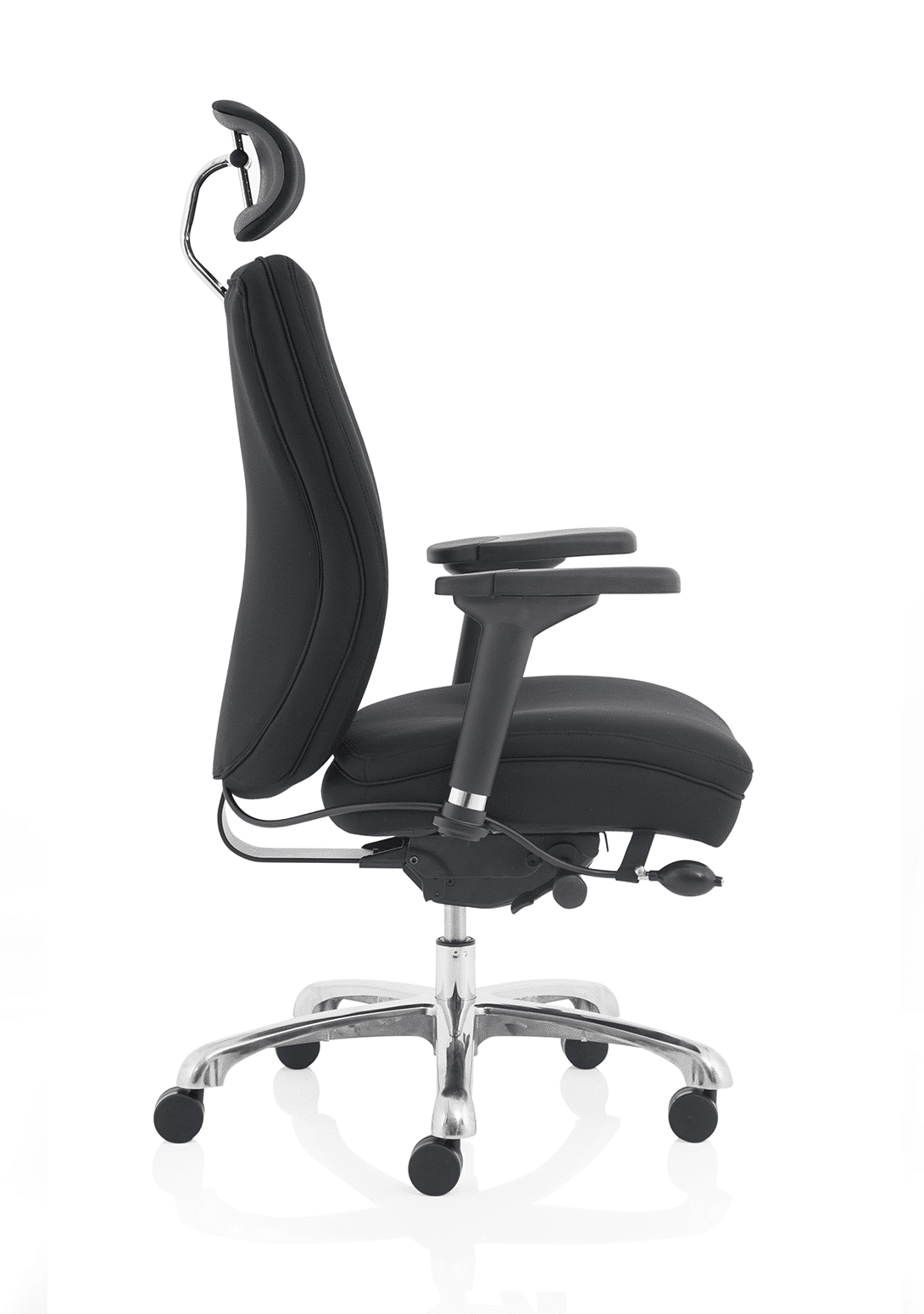 Domino High Back Black Posture Chair with Arms and Headrest - Image 16