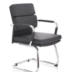 Advocate Medium Back Leather Visitor Office Chair with Arms