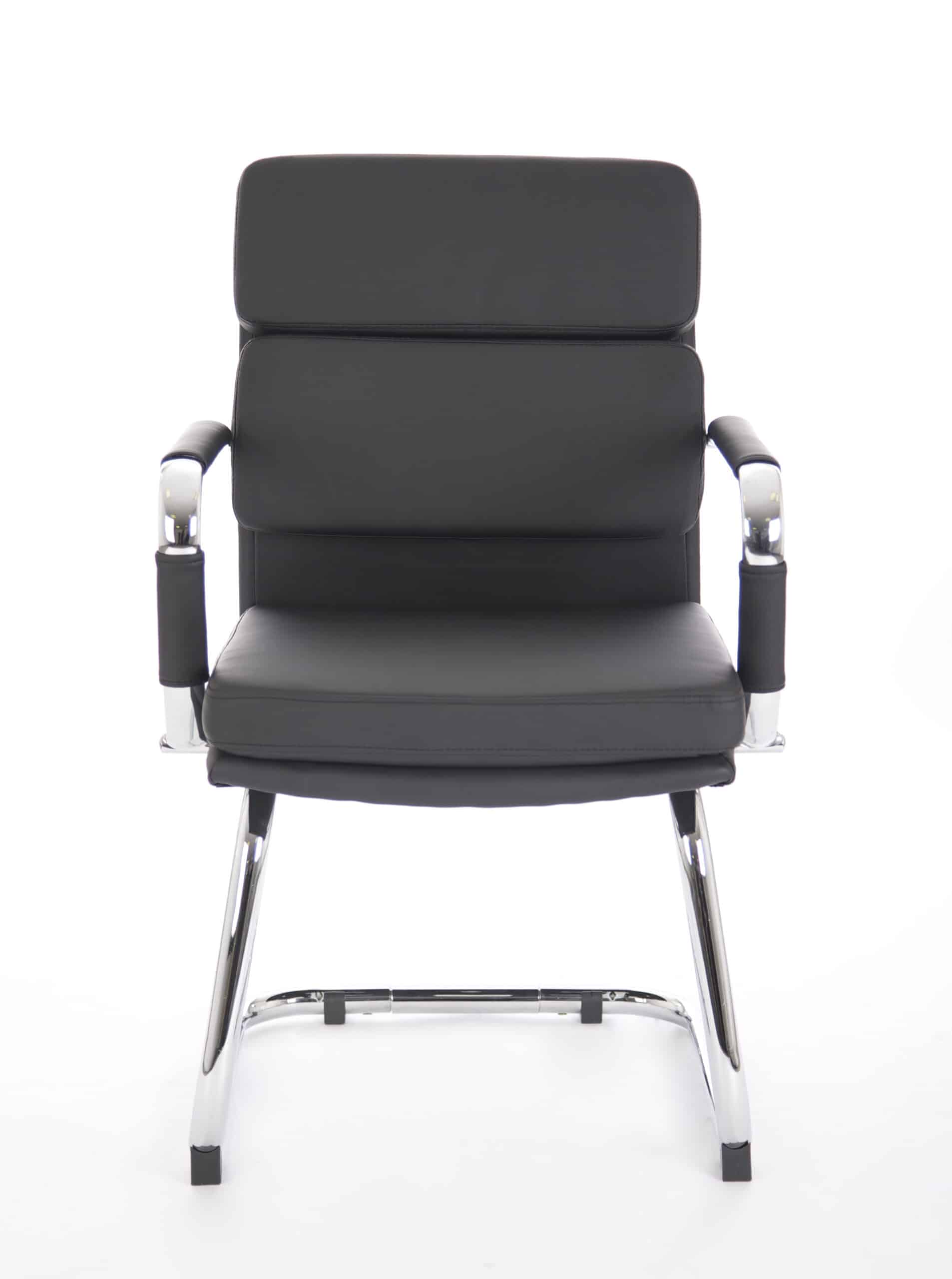 Advocate Medium Back Leather Visitor Office Chair with Arms - Image 2