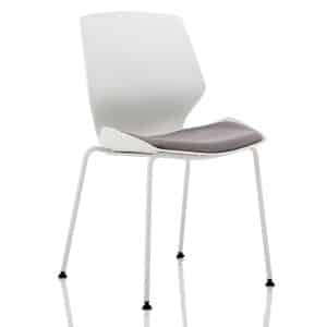 Florence White Frame Fabric Seat Visitor Chair