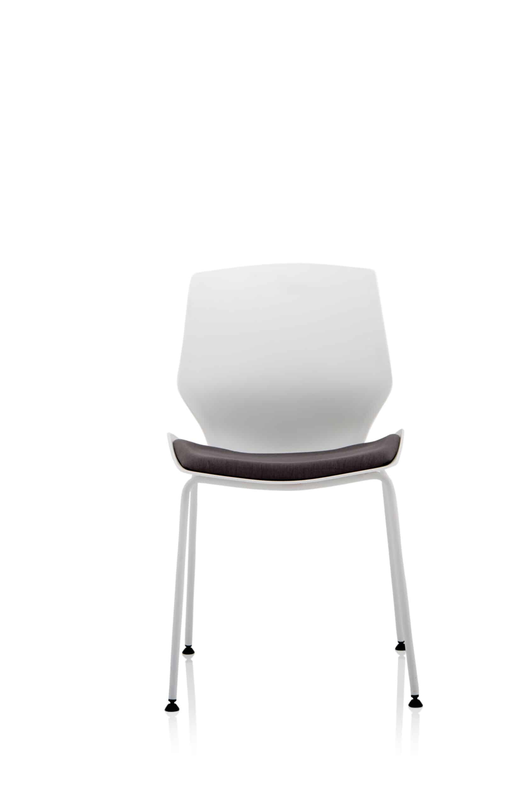 Florence White Frame Fabric Seat Visitor Chair - Image 2