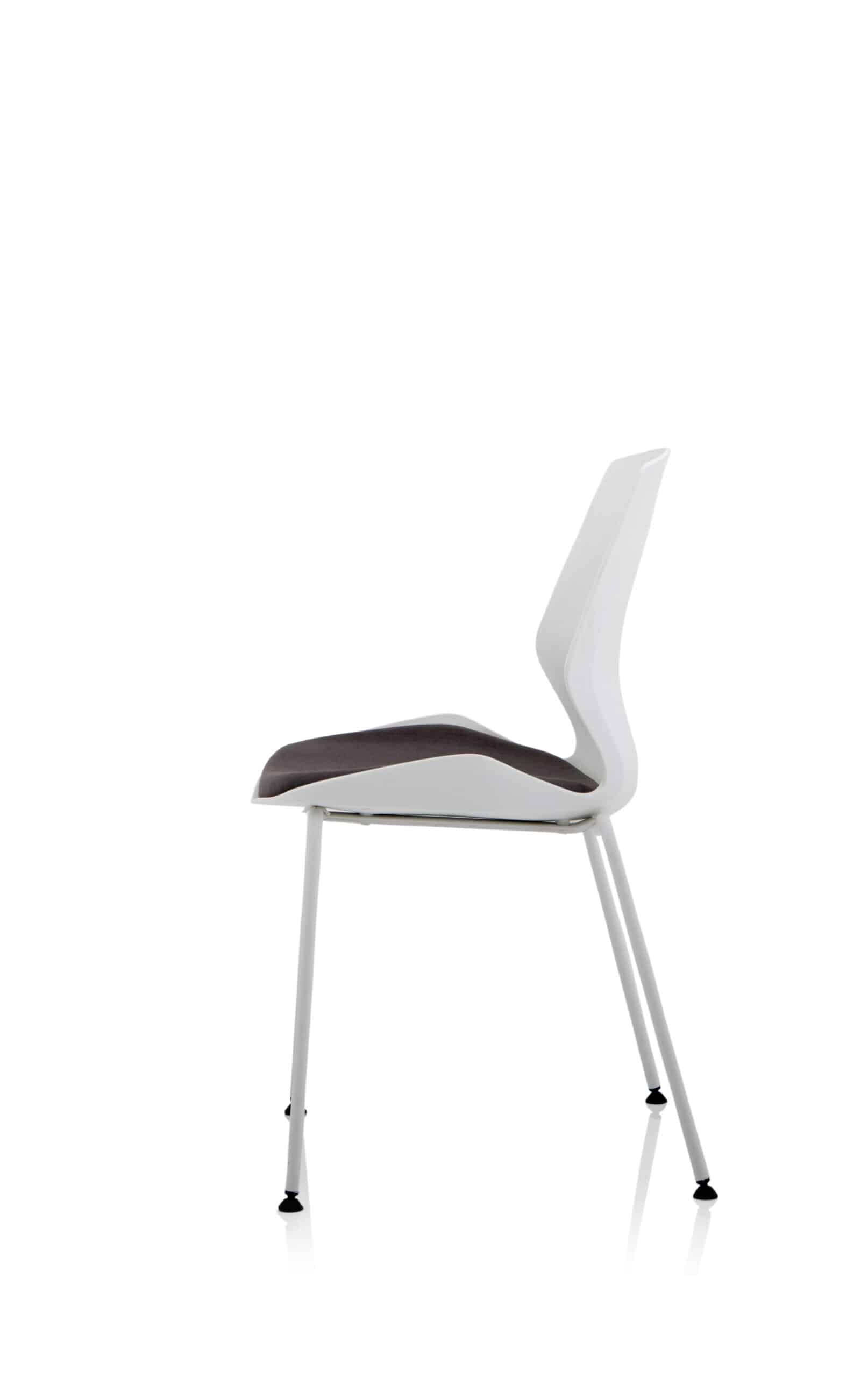 Florence White Frame Fabric Seat Visitor Chair - Image 4