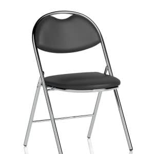 Milan High Back Black Vinyl Chrome Frame Folding Visitor Chair