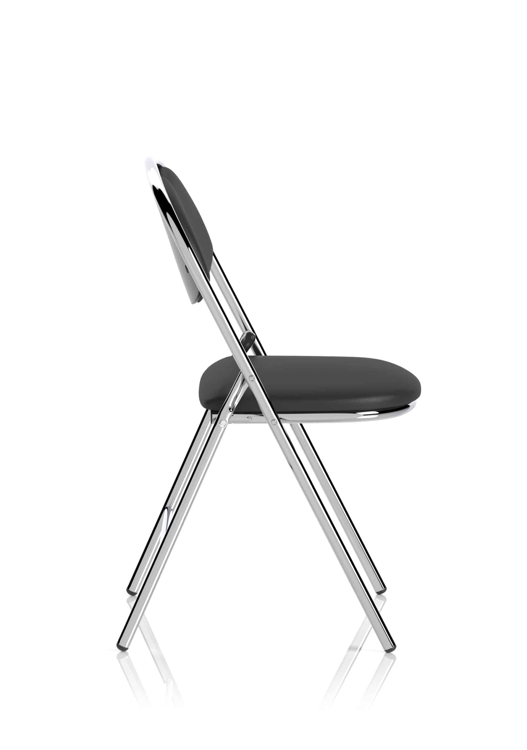 Milan High Back Black Vinyl Chrome Frame Folding Visitor Chair - Image 8