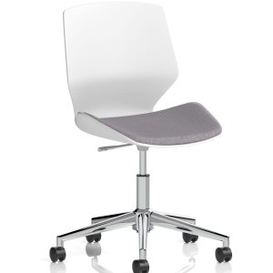 Florence 5 Star Base White Frame Fabric Visitor Chair